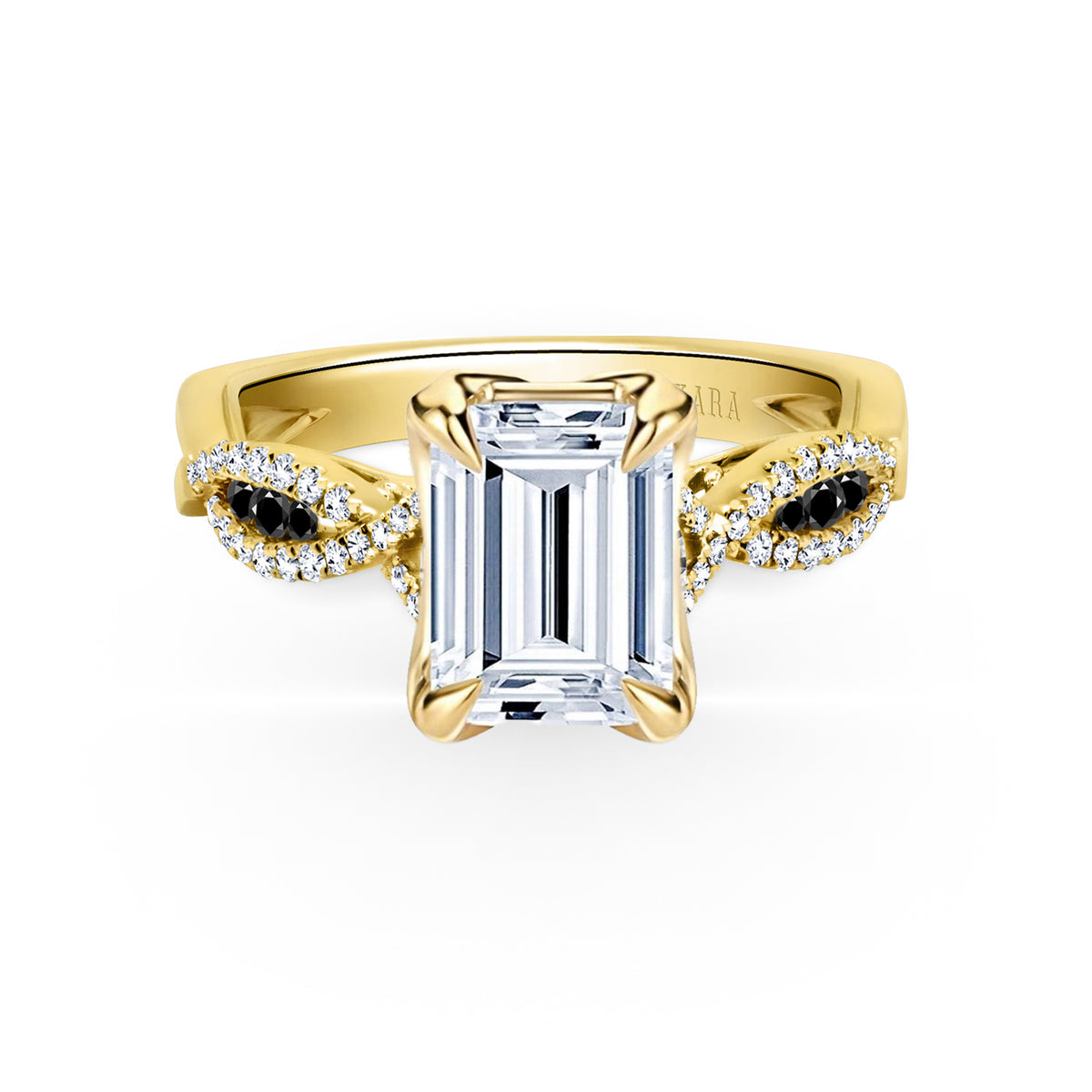 Channel Twist Black Diamond Engagement Ring