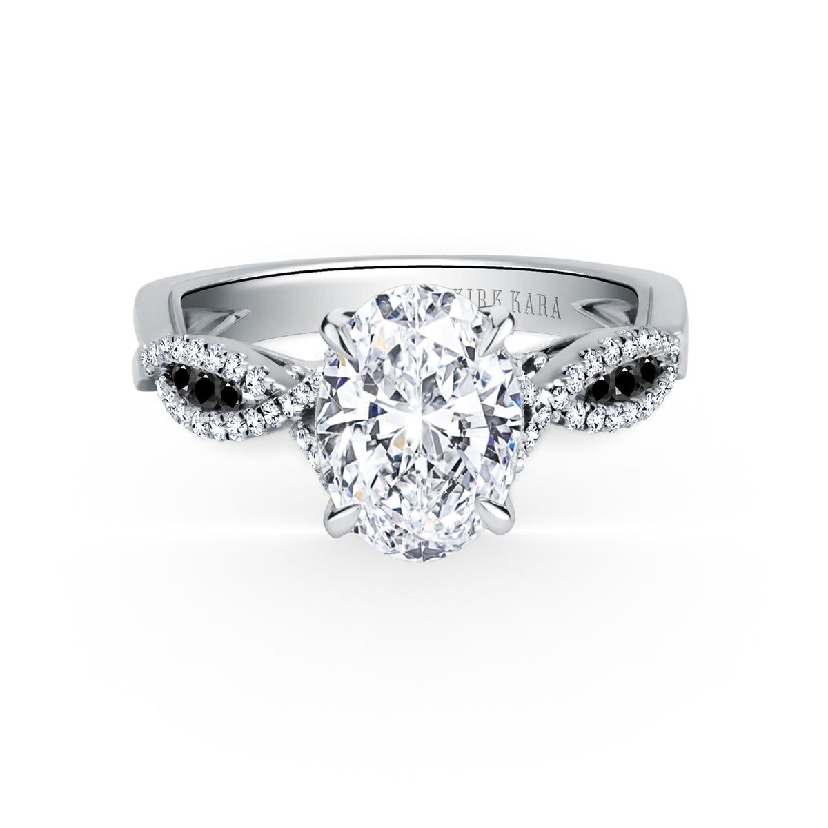 Channel Twist Black Diamond Engagement Ring