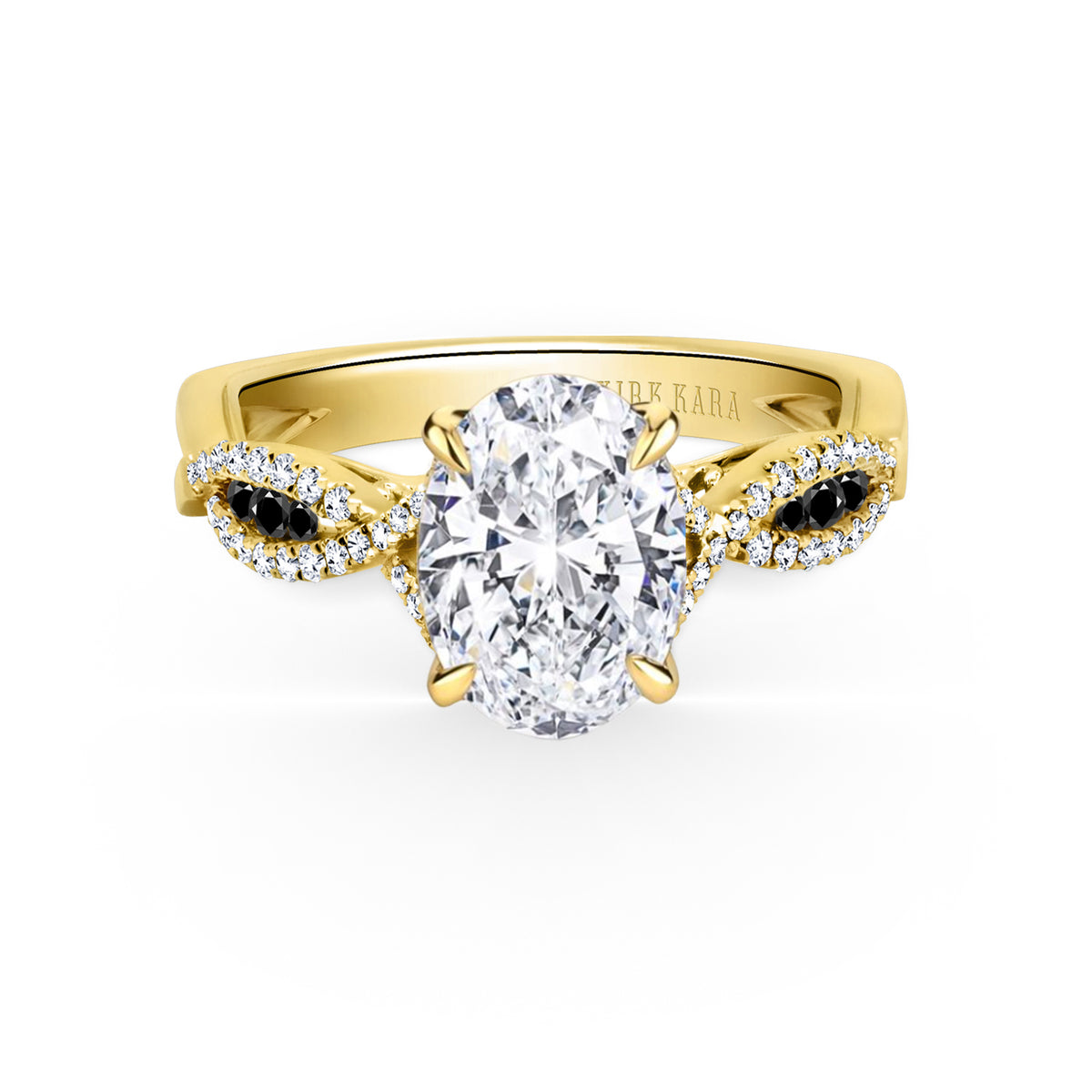 Channel Twist Black Diamond Engagement Ring