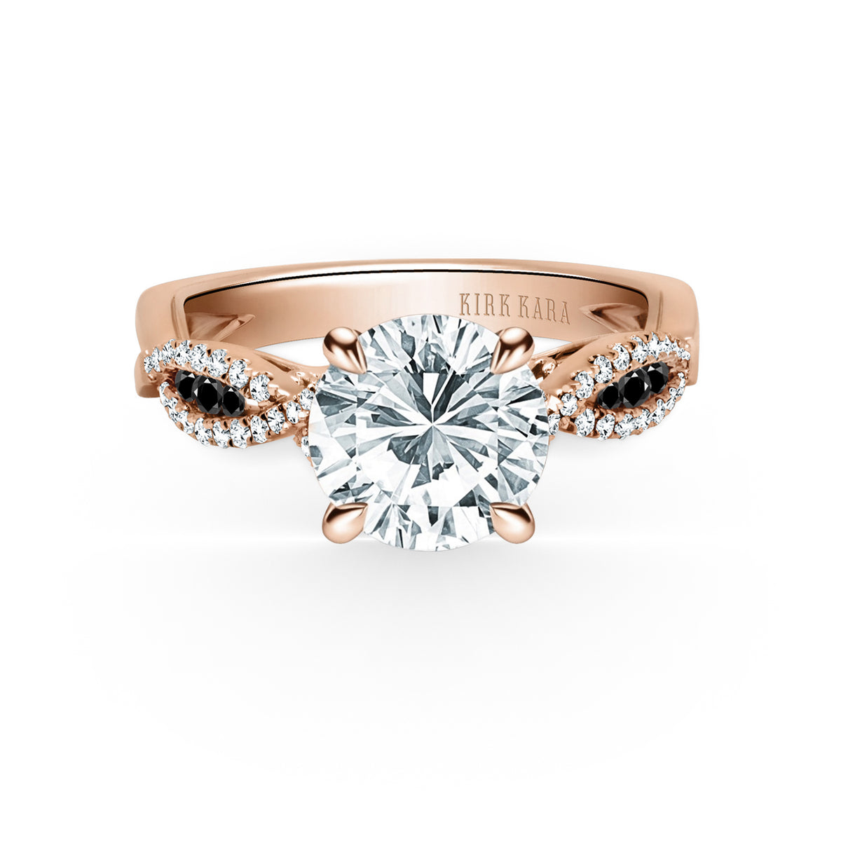 Channel Twist Black Diamond Engagement Ring