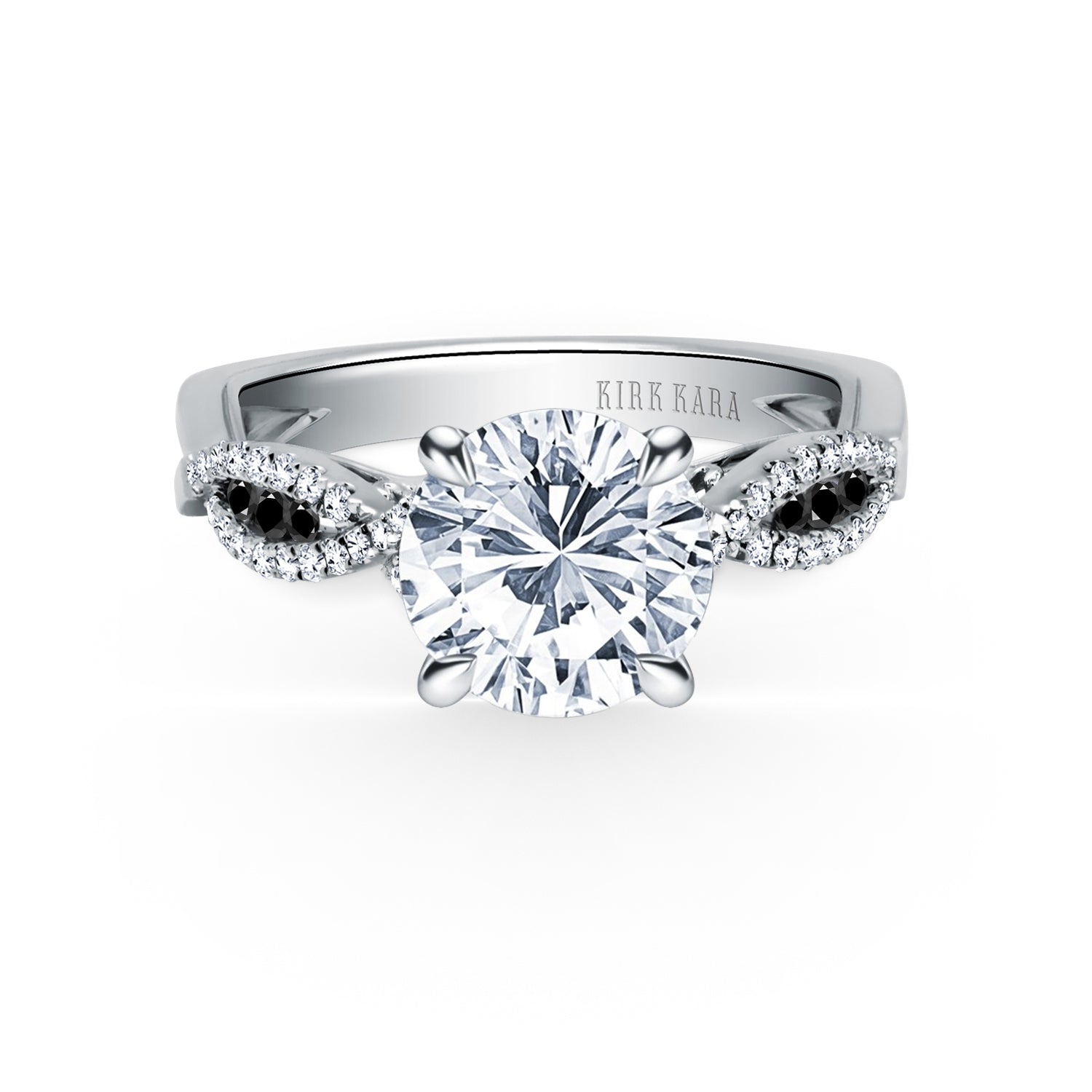 Channel Twist Black Diamond Engagement Ring