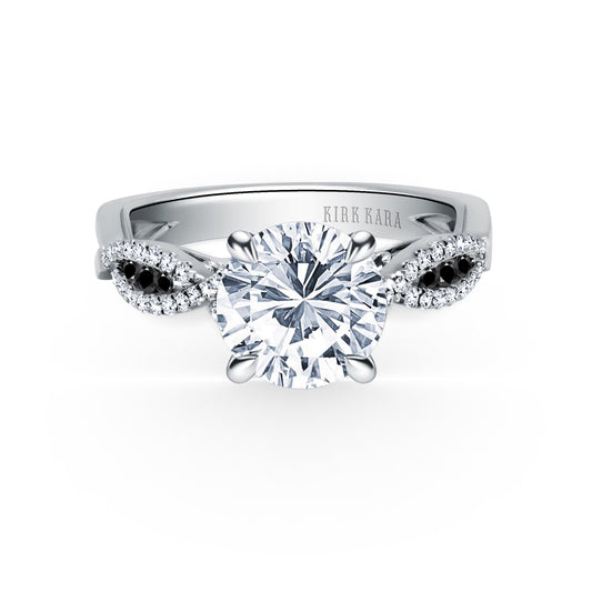 Channel Twist Black Diamond Engagement Ring