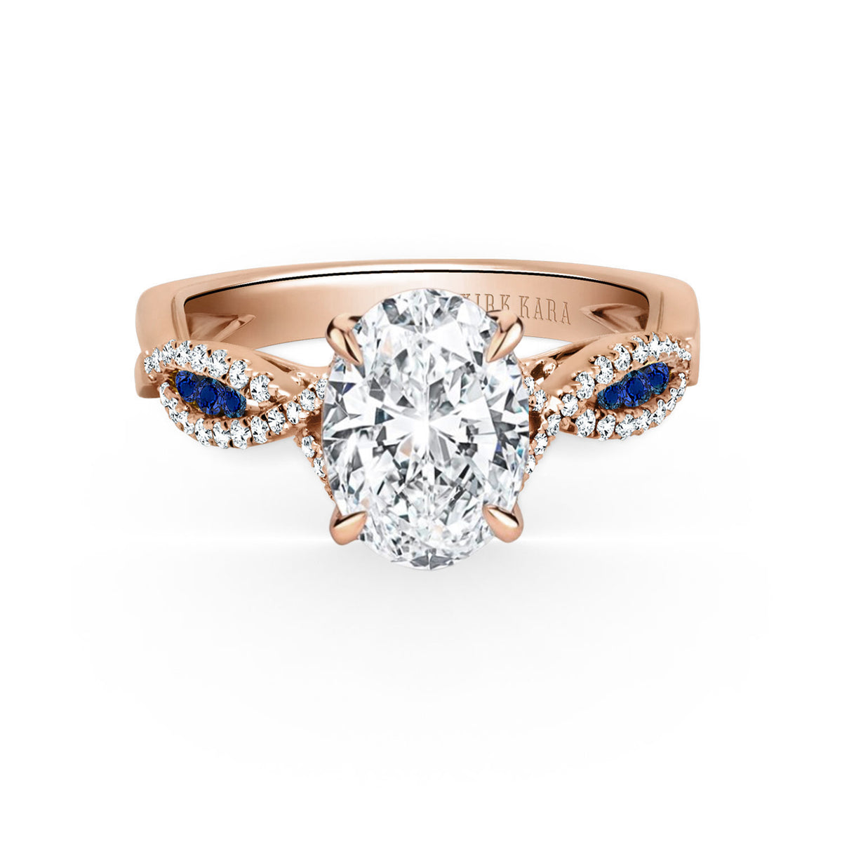 Channel Twist Blue Sapphire Engagement Ring