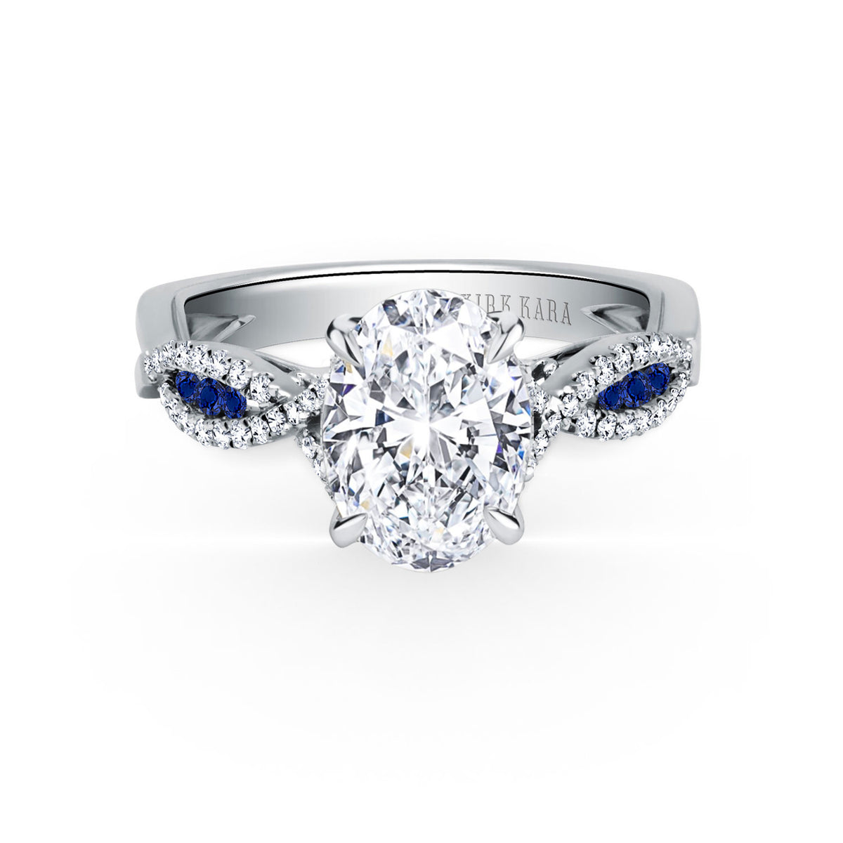 Channel Twist Blue Sapphire Engagement Ring