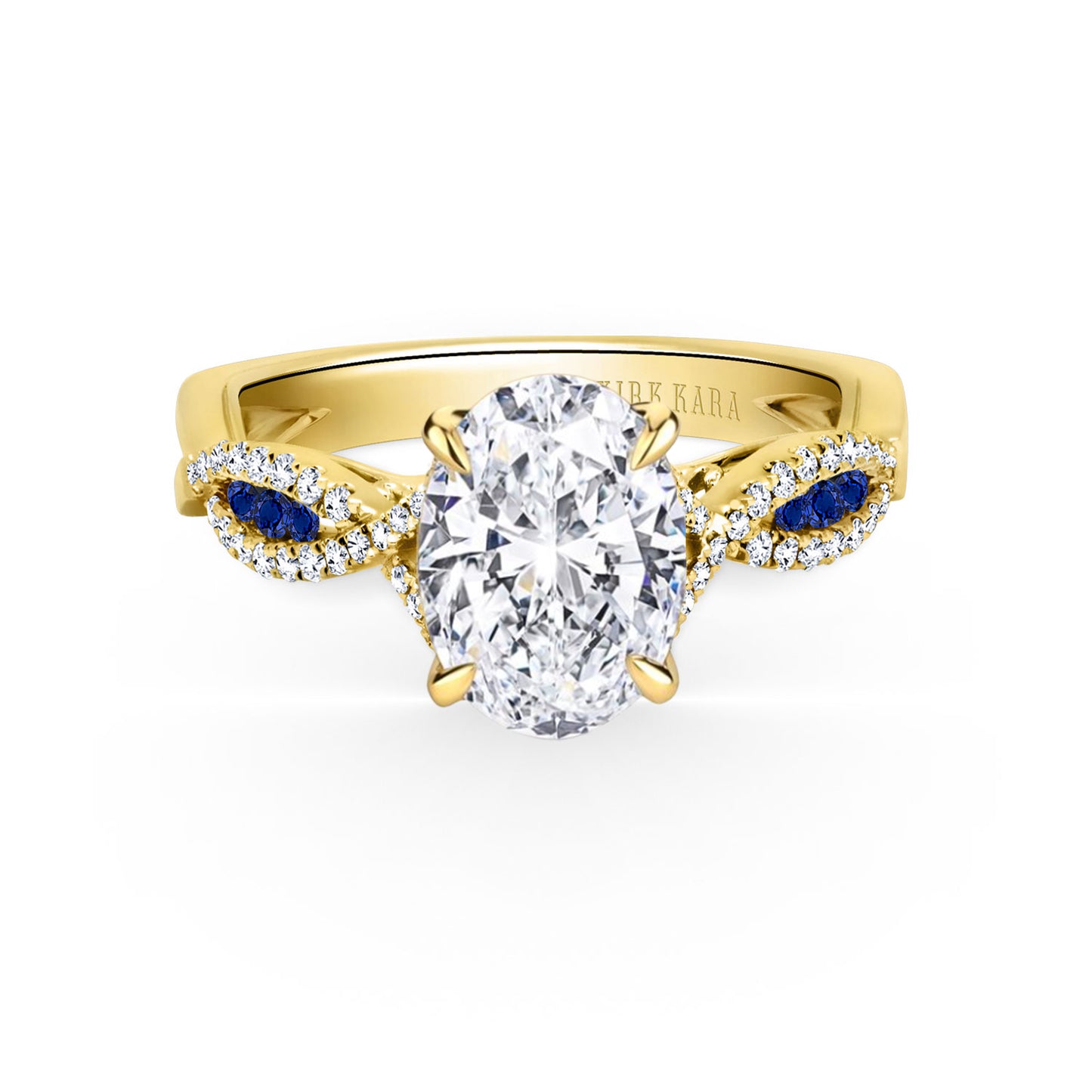 Channel Twist Blue Sapphire Engagement Ring