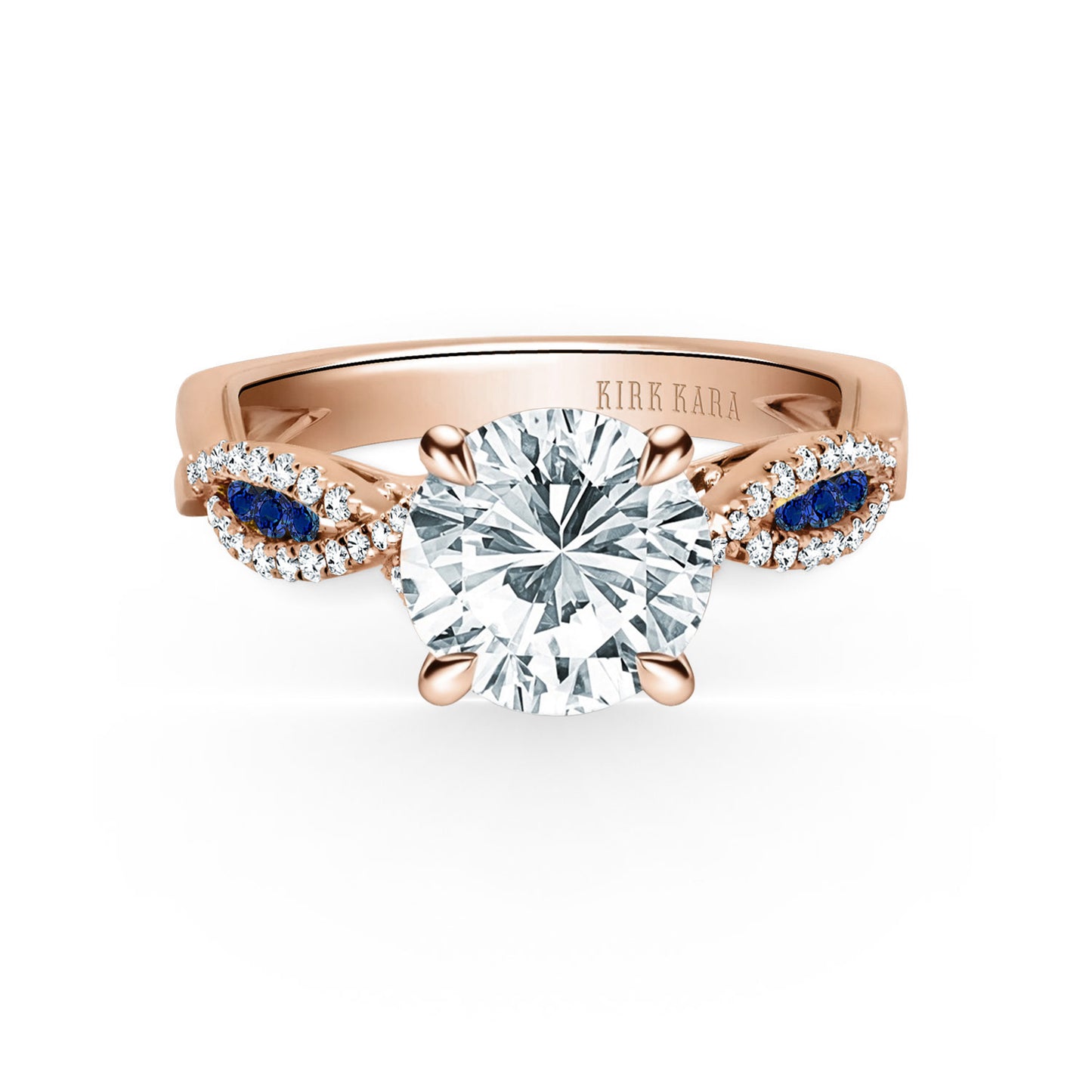 Channel Twist Blue Sapphire Engagement Ring