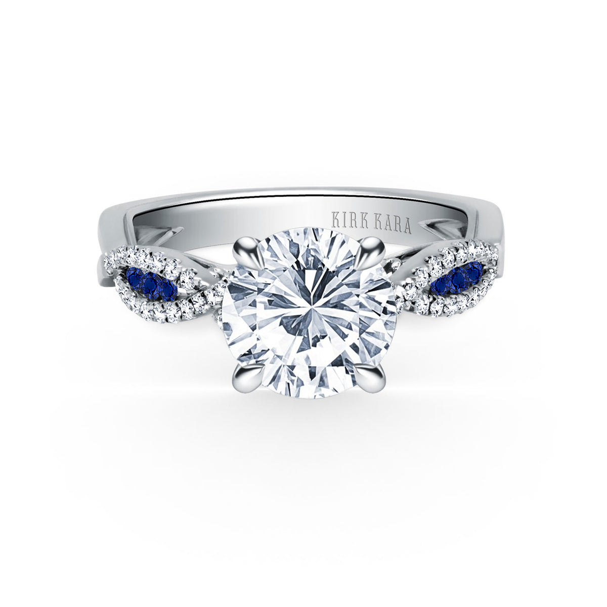 Channel Twist Blue Sapphire Engagement Ring