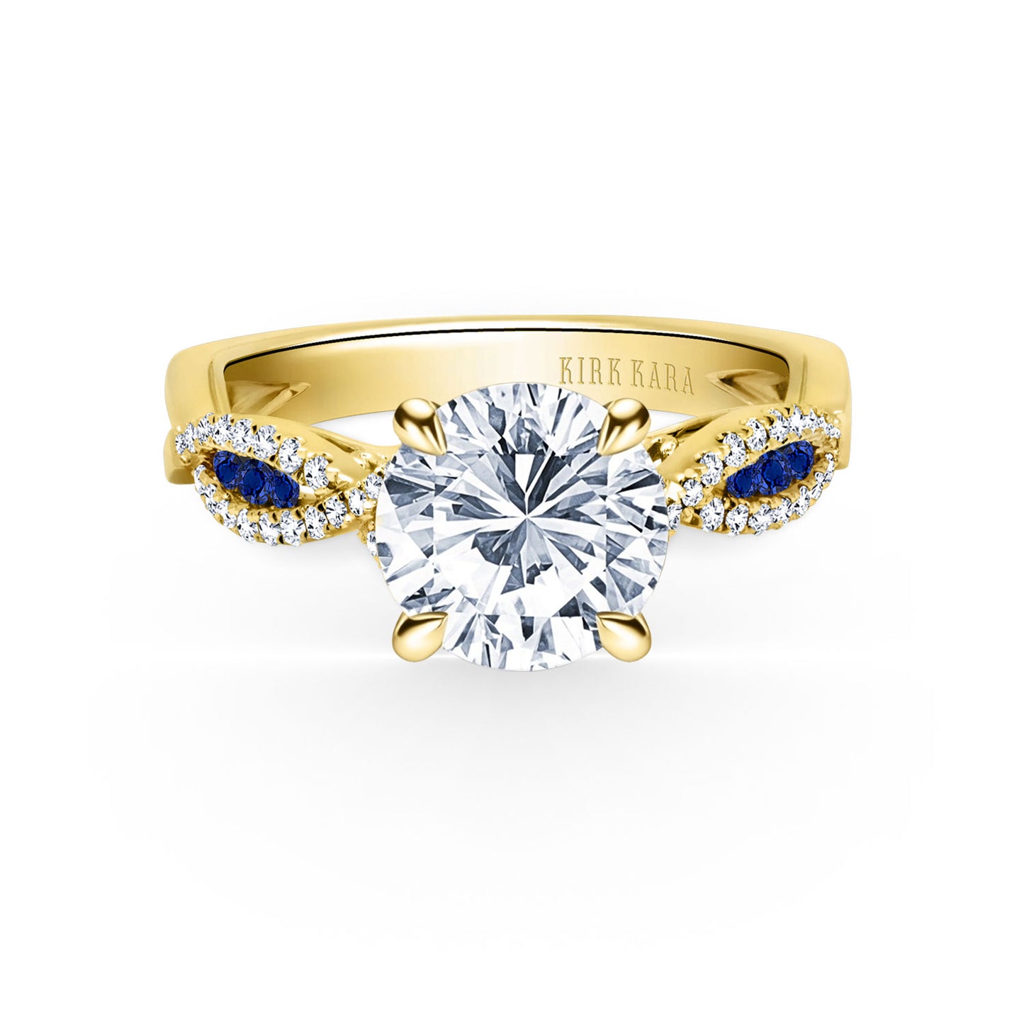 Channel Twist Blue Sapphire Engagement Ring
