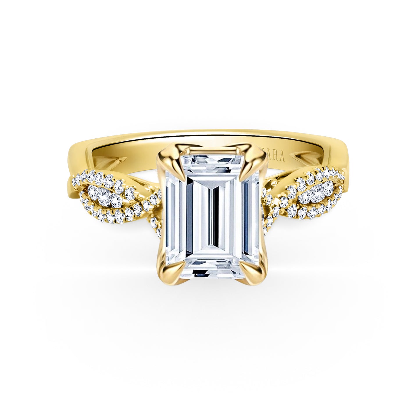 Ribbon Twist Micropavé Diamond Engagement Ring
