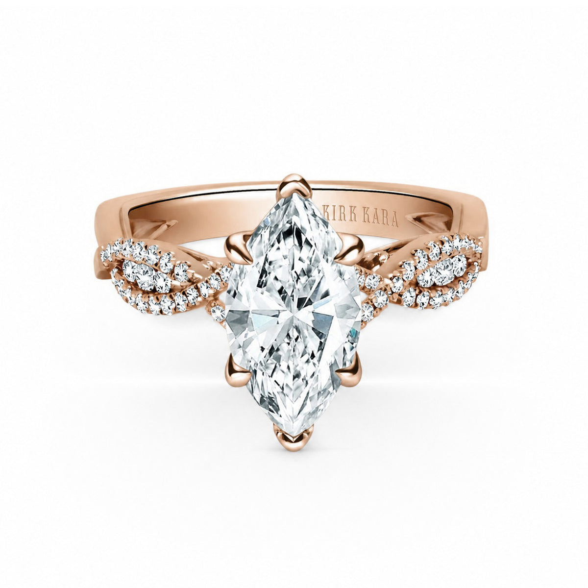 Ribbon Twist Micropavé Diamond Engagement Ring