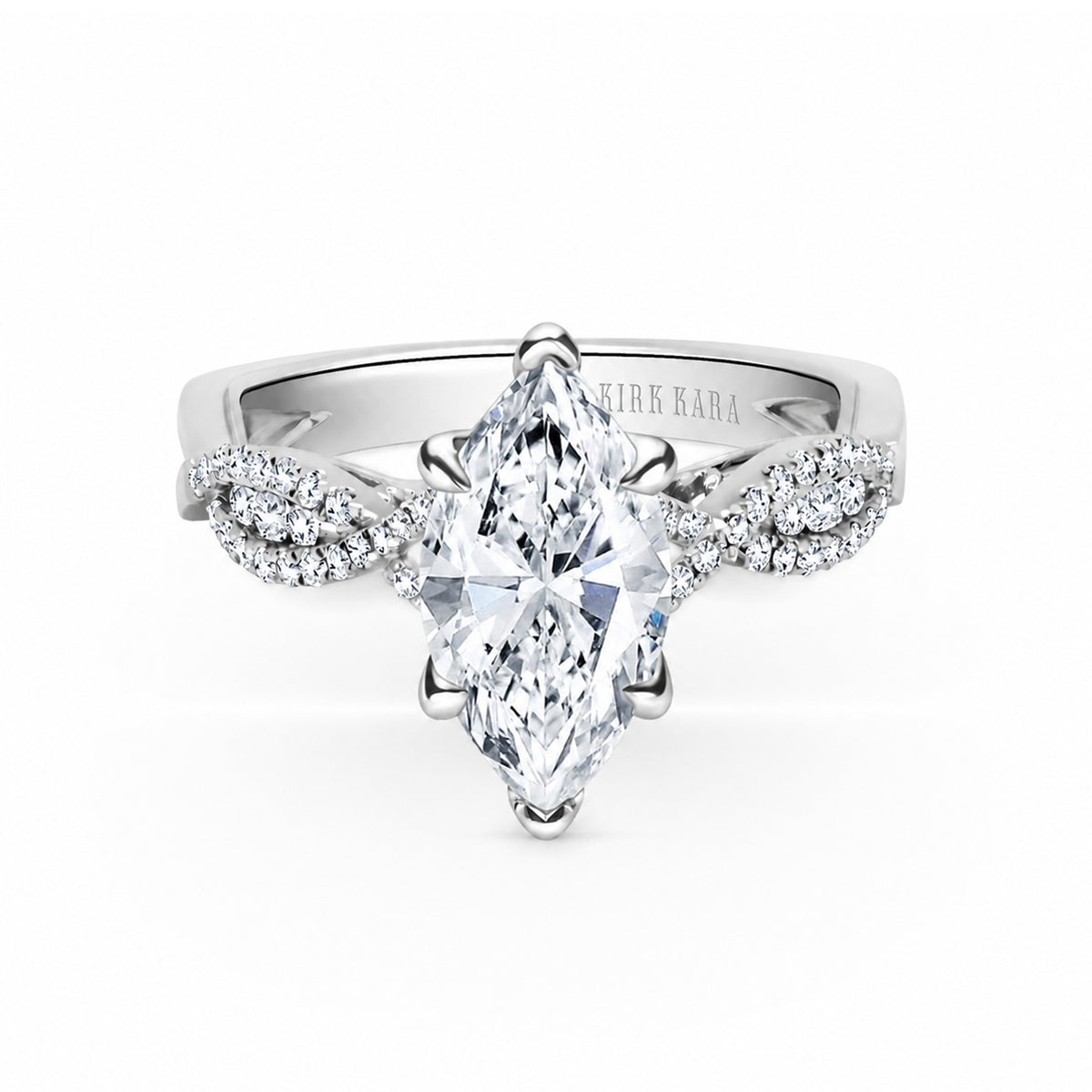 Ribbon Twist Micropavé Diamond Engagement Ring