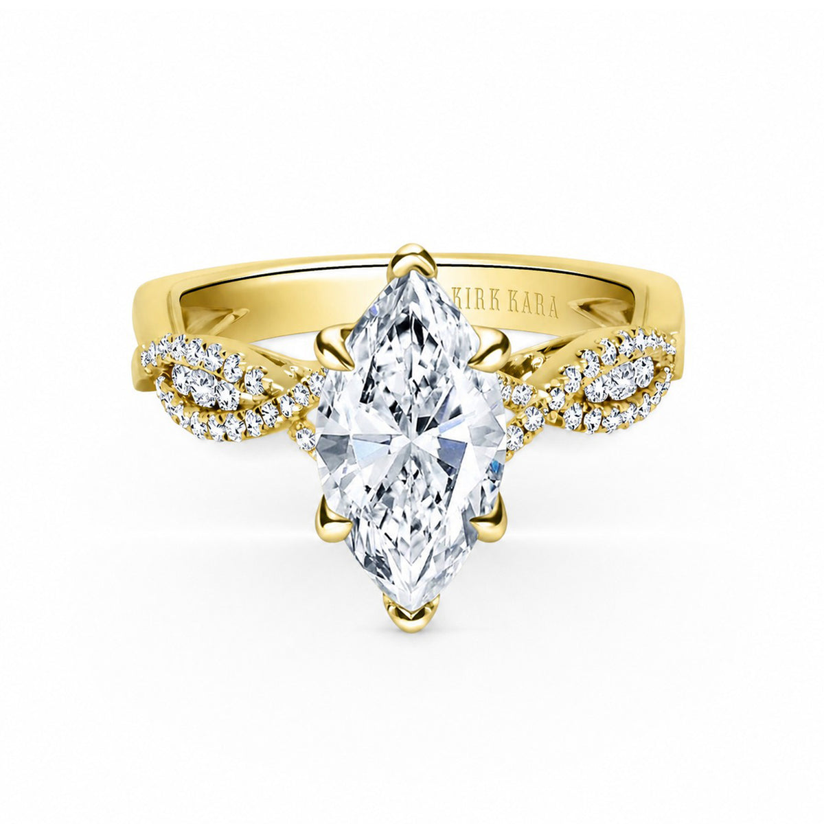 Ribbon Twist Micropavé Diamond Engagement Ring