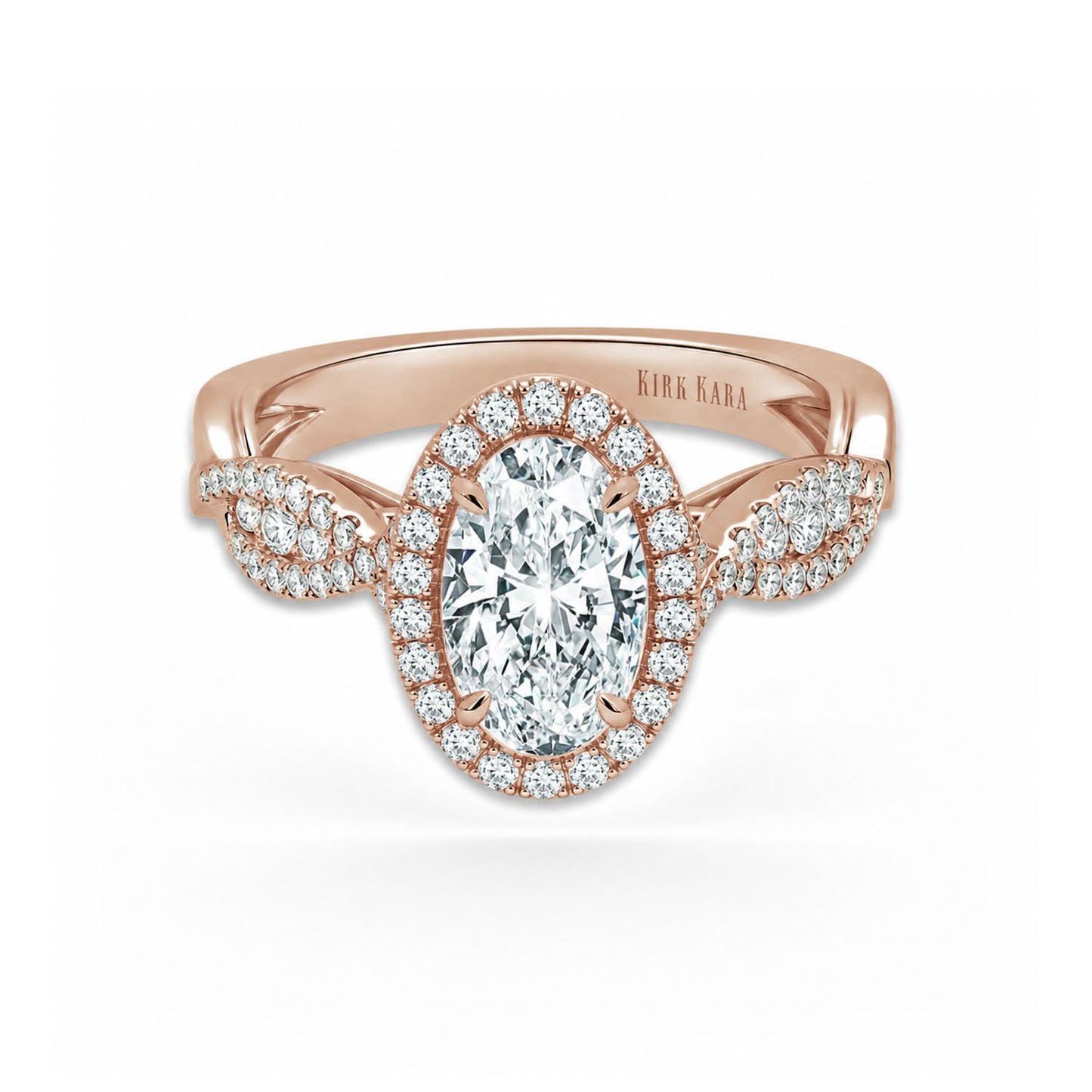 Classic Twist Channel Halo Diamond Engagement Ring