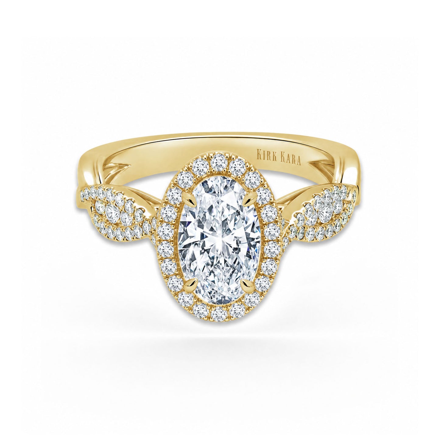 Classic Twist Channel Halo Diamond Engagement Ring