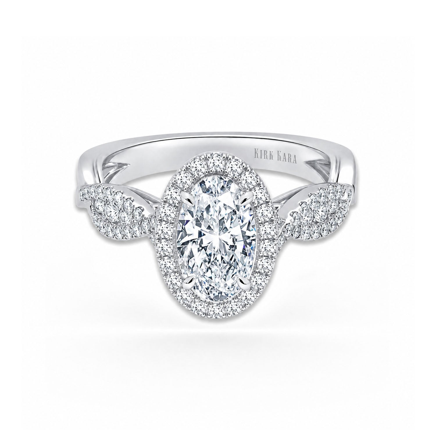 Classic Twist Channel Halo Diamond Engagement Ring