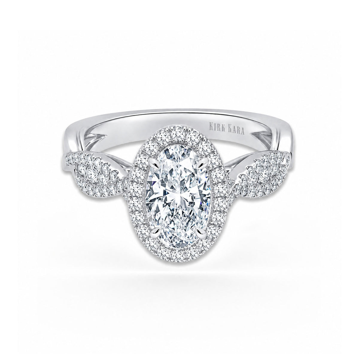 Classic Twist Channel Halo Diamond Engagement Ring