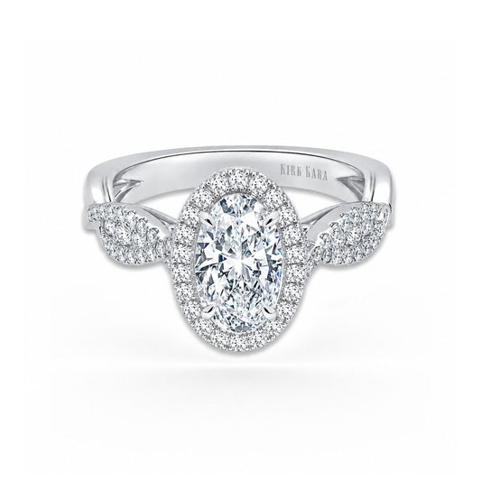 Classic Twist Channel Halo Diamond Engagement Ring