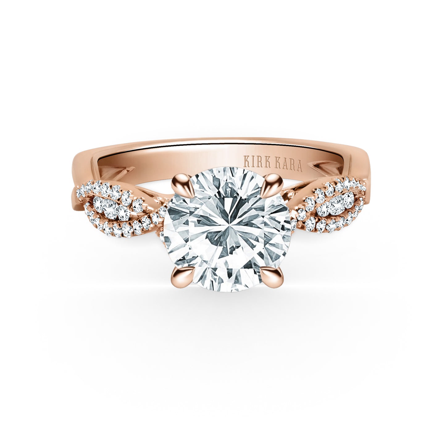 Ribbon Twist Micropavé Diamond Engagement Ring