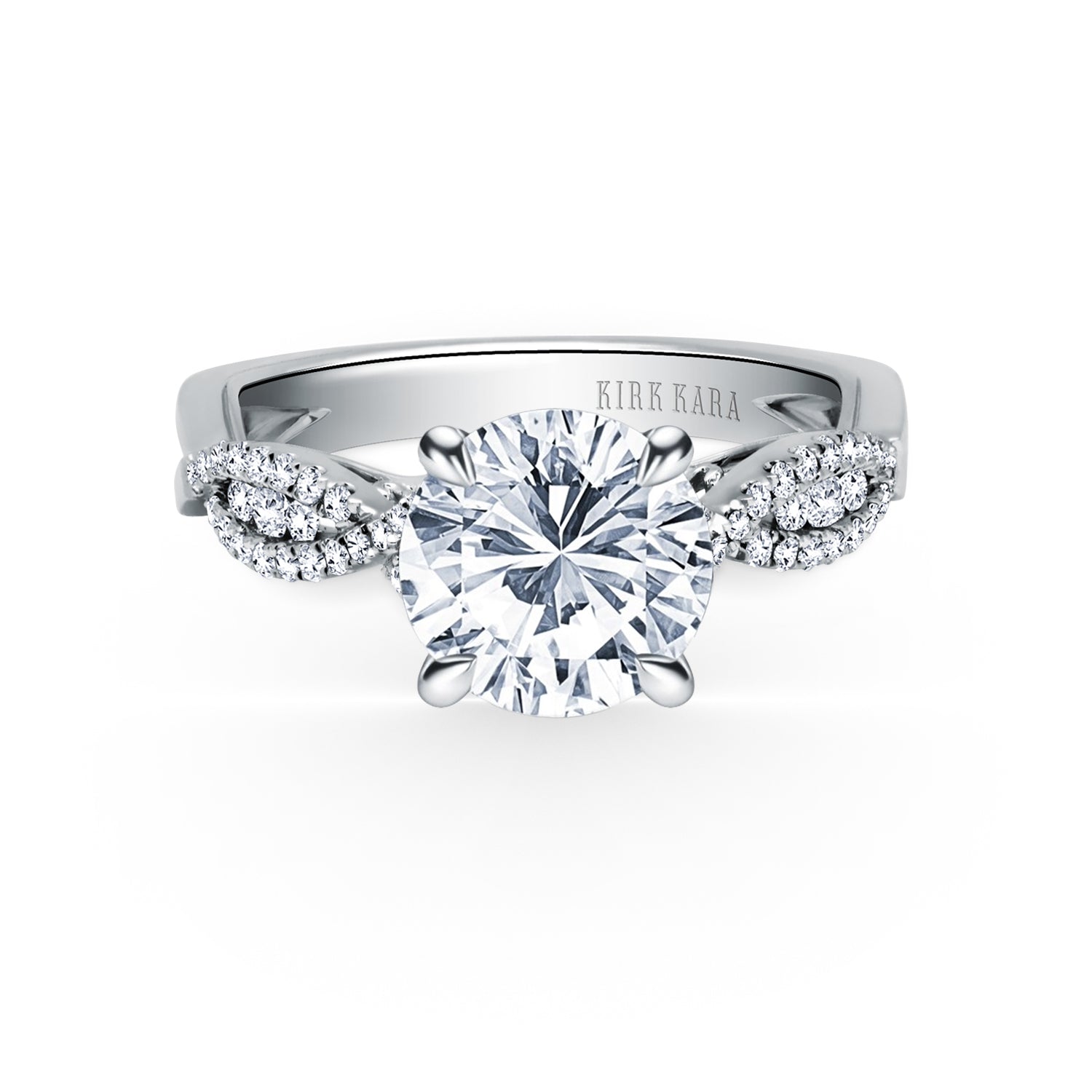 Ribbon Twist Micropavé Diamond Engagement Ring