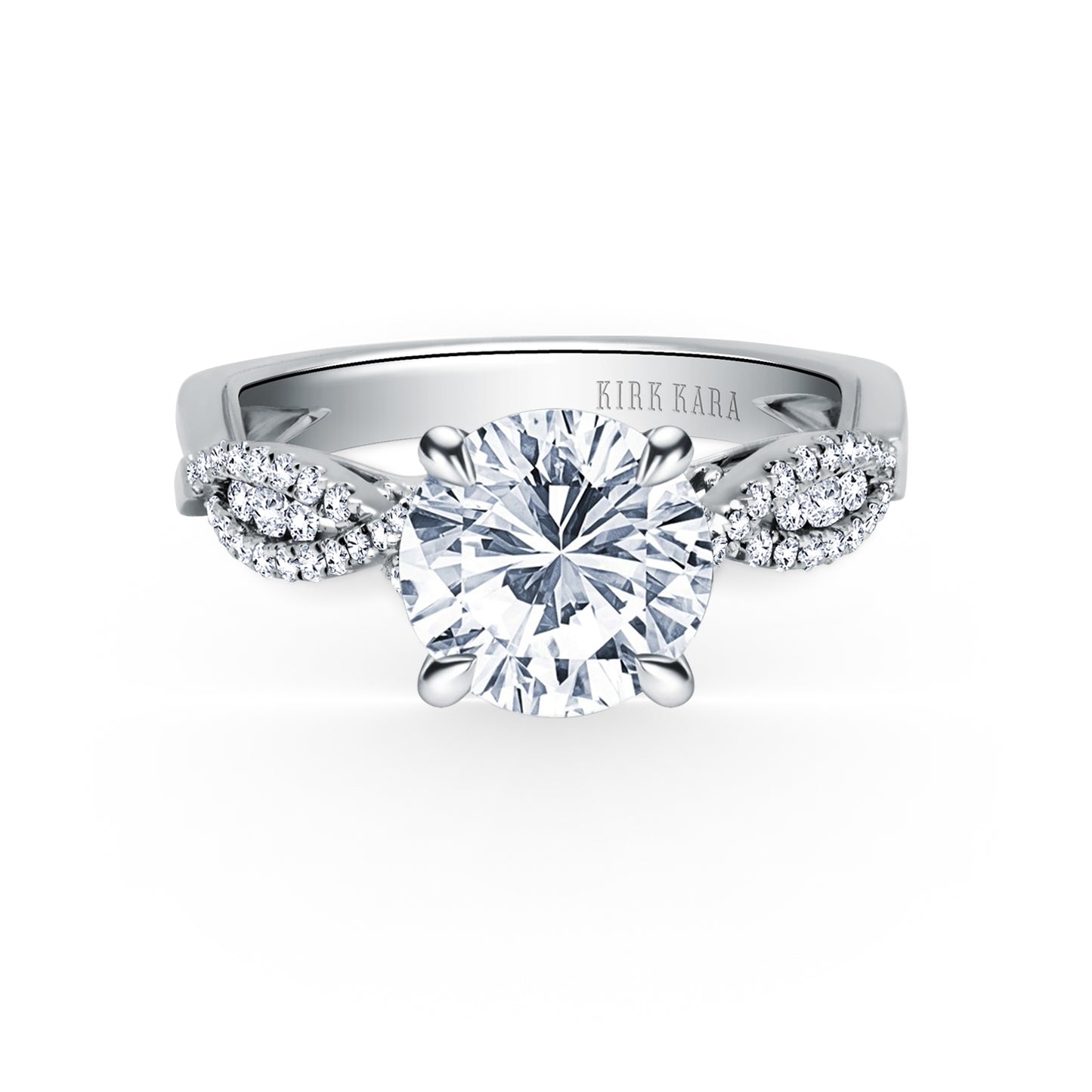 Ribbon Twist Micropavé Diamond Engagement Ring