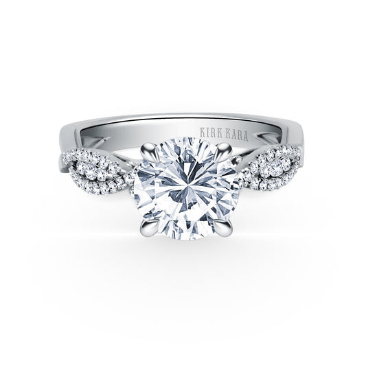 Ribbon Twist Micropavé Diamond Engagement Ring