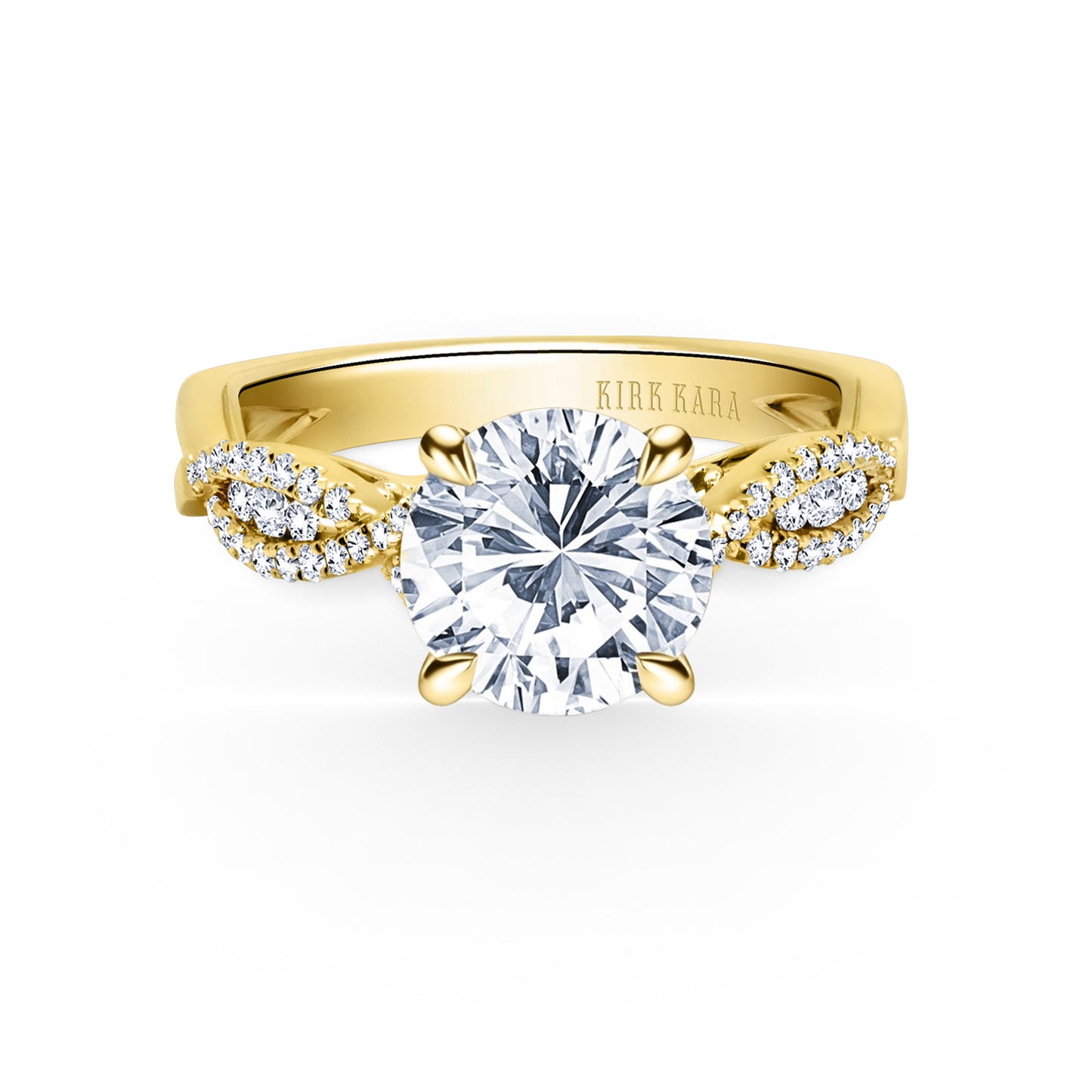 Ribbon Twist Micropavé Diamond Engagement Ring