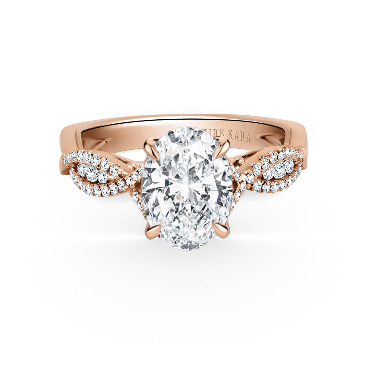 Ribbon Twist Micropavé Diamond Engagement Ring