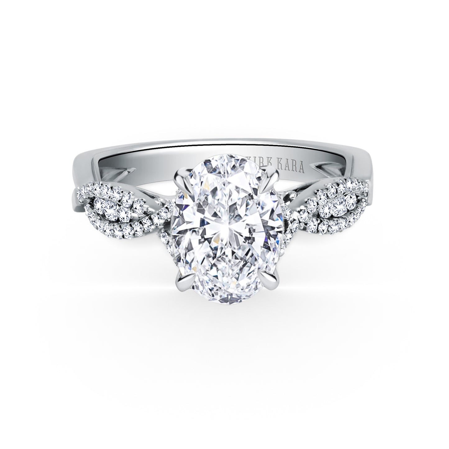 Ribbon Twist Micropavé Diamond Engagement Ring