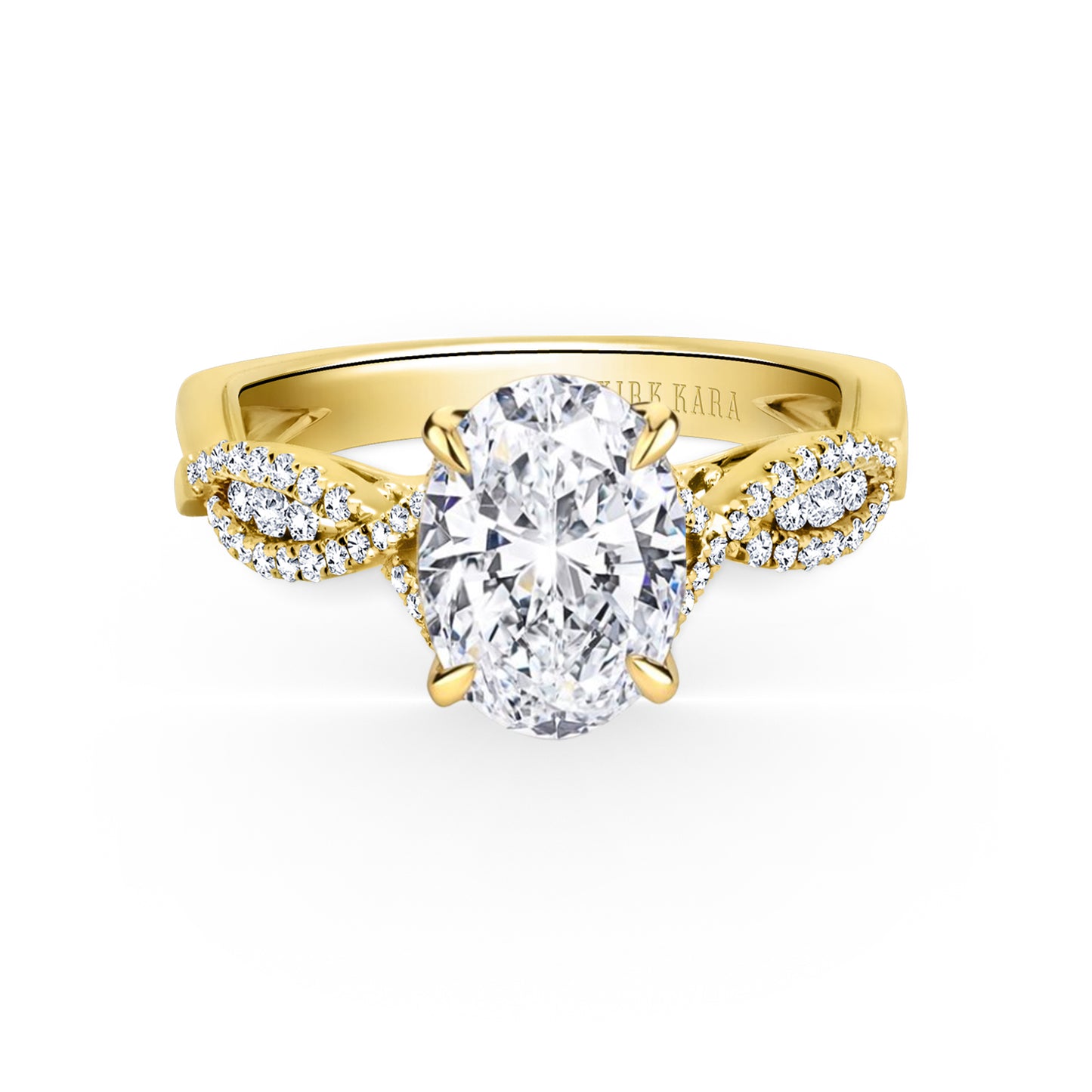 Ribbon Twist Micropavé Diamond Engagement Ring