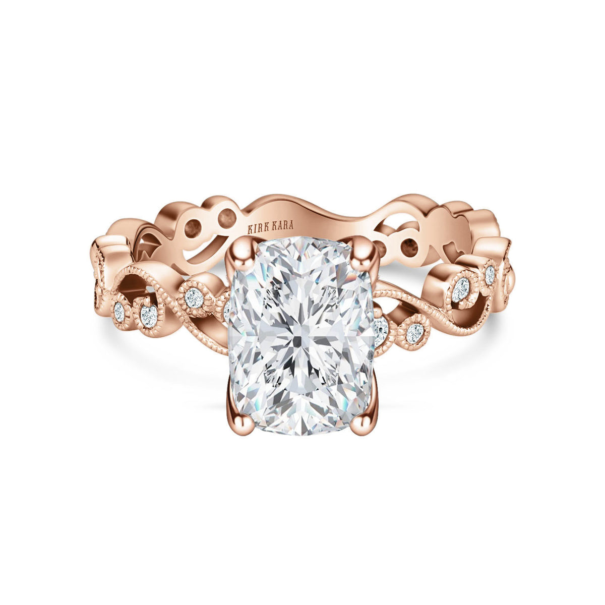 Lace Milgrain Diamond Solitaire Engagement Ring