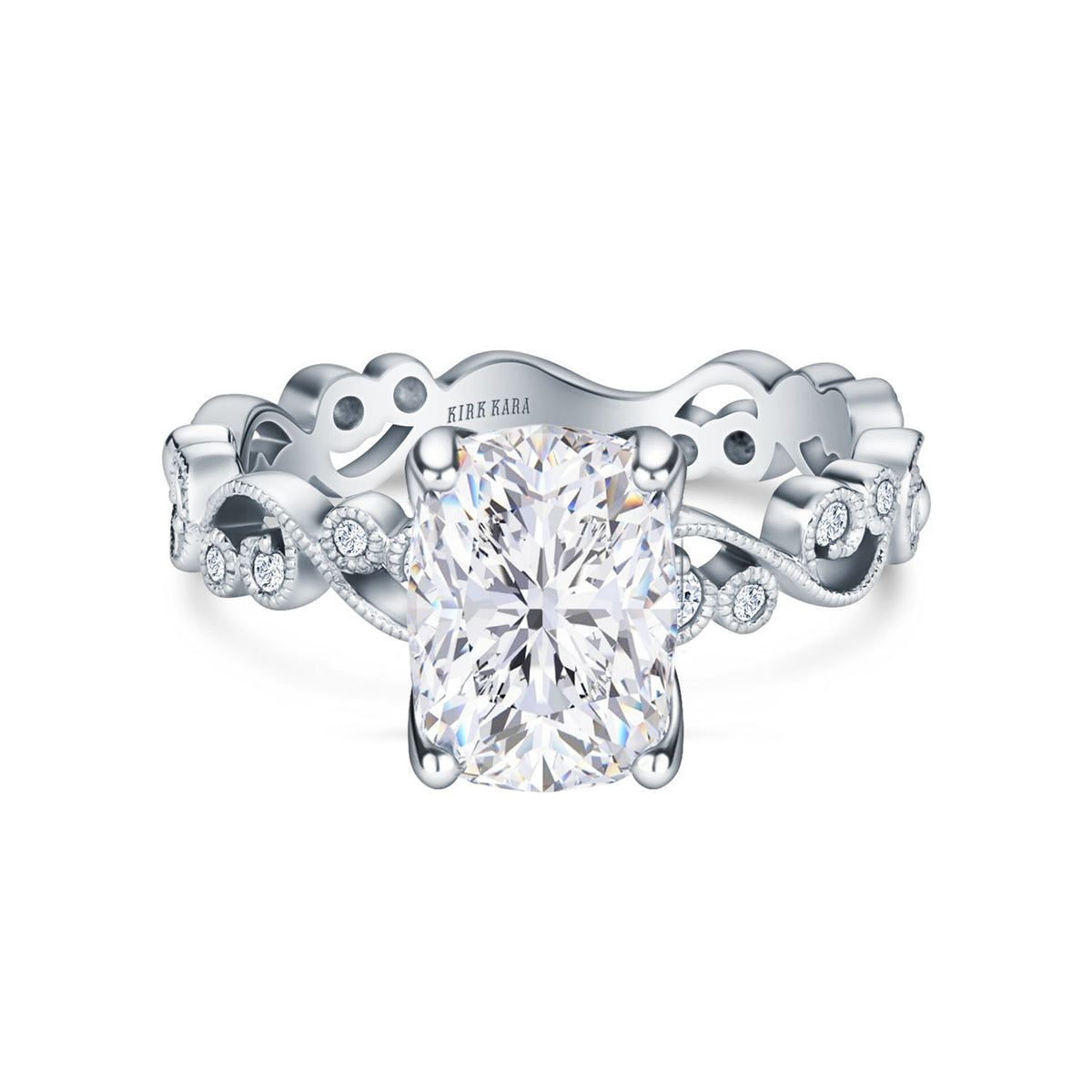 Lace Milgrain Diamond Solitaire Engagement Ring