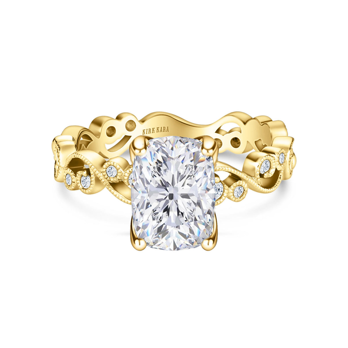 Lace Milgrain Diamond Solitaire Engagement Ring