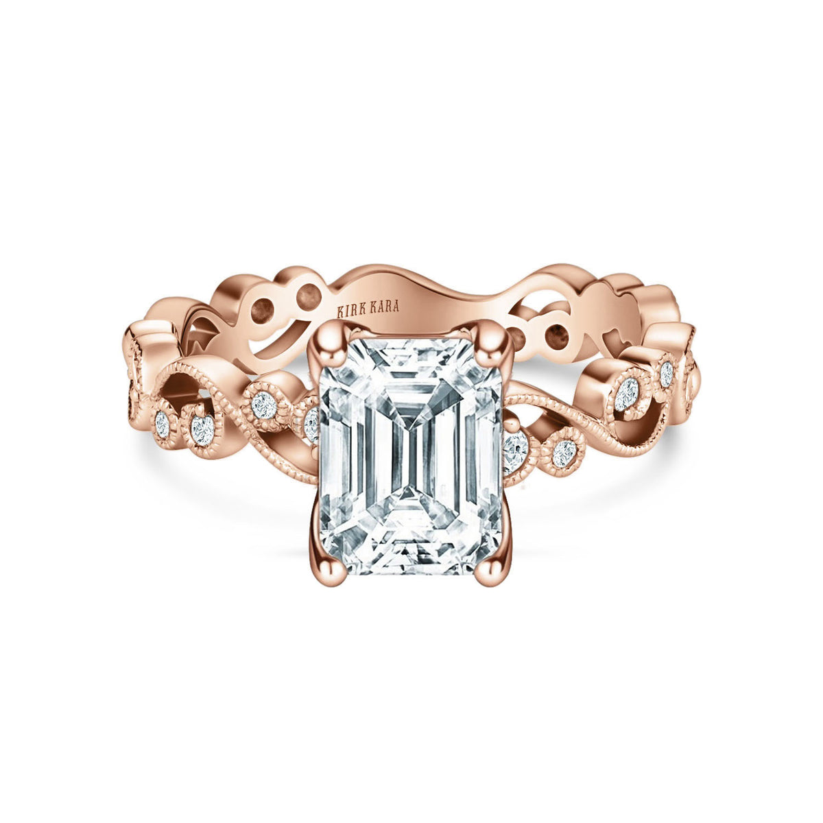 Lace Milgrain Diamond Solitaire Engagement Ring