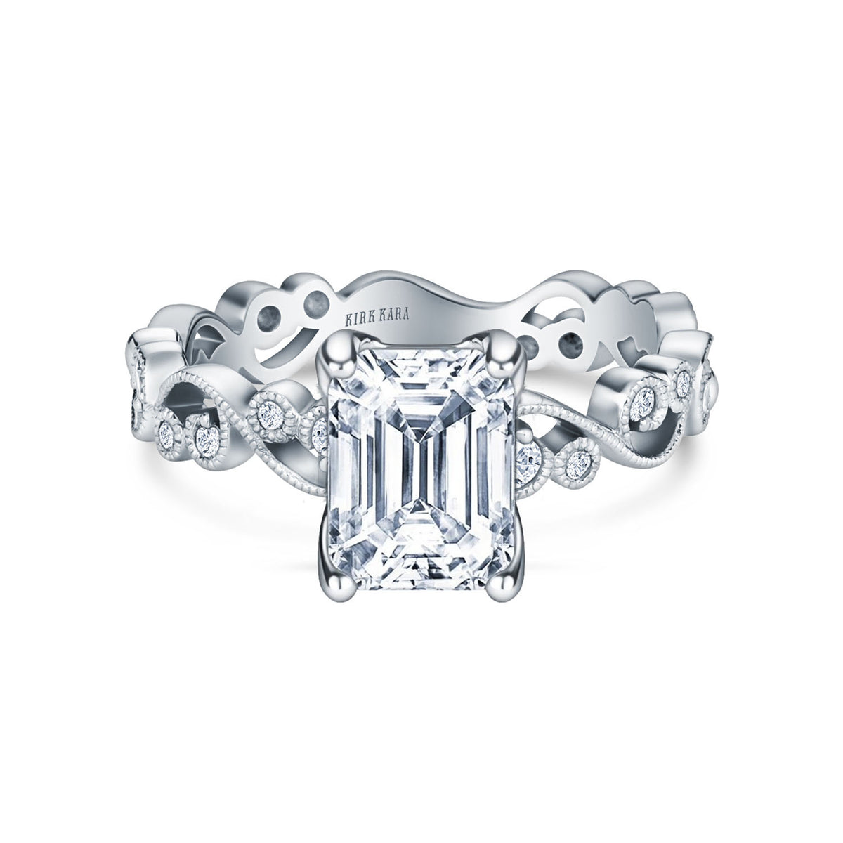 Lace Milgrain Diamond Solitaire Engagement Ring