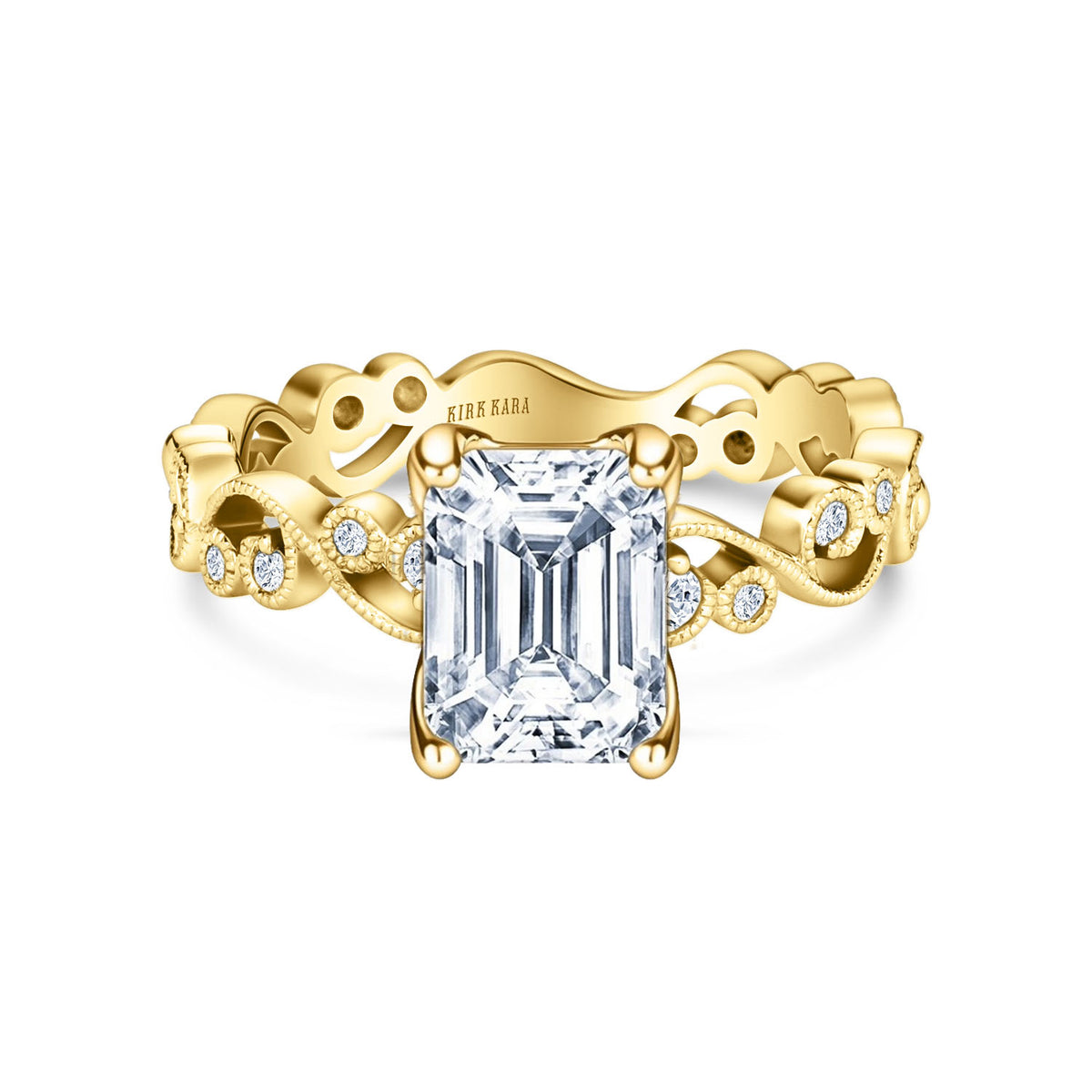 Lace Milgrain Diamond Solitaire Engagement Ring