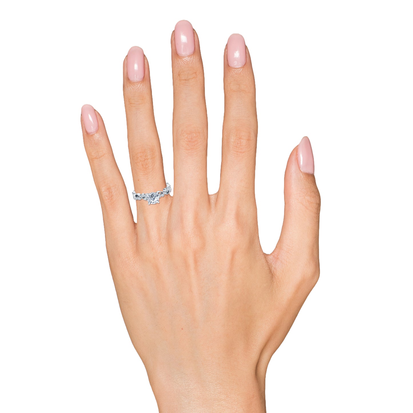 Lace Milgrain Solitaire Diamond Engagement Ring