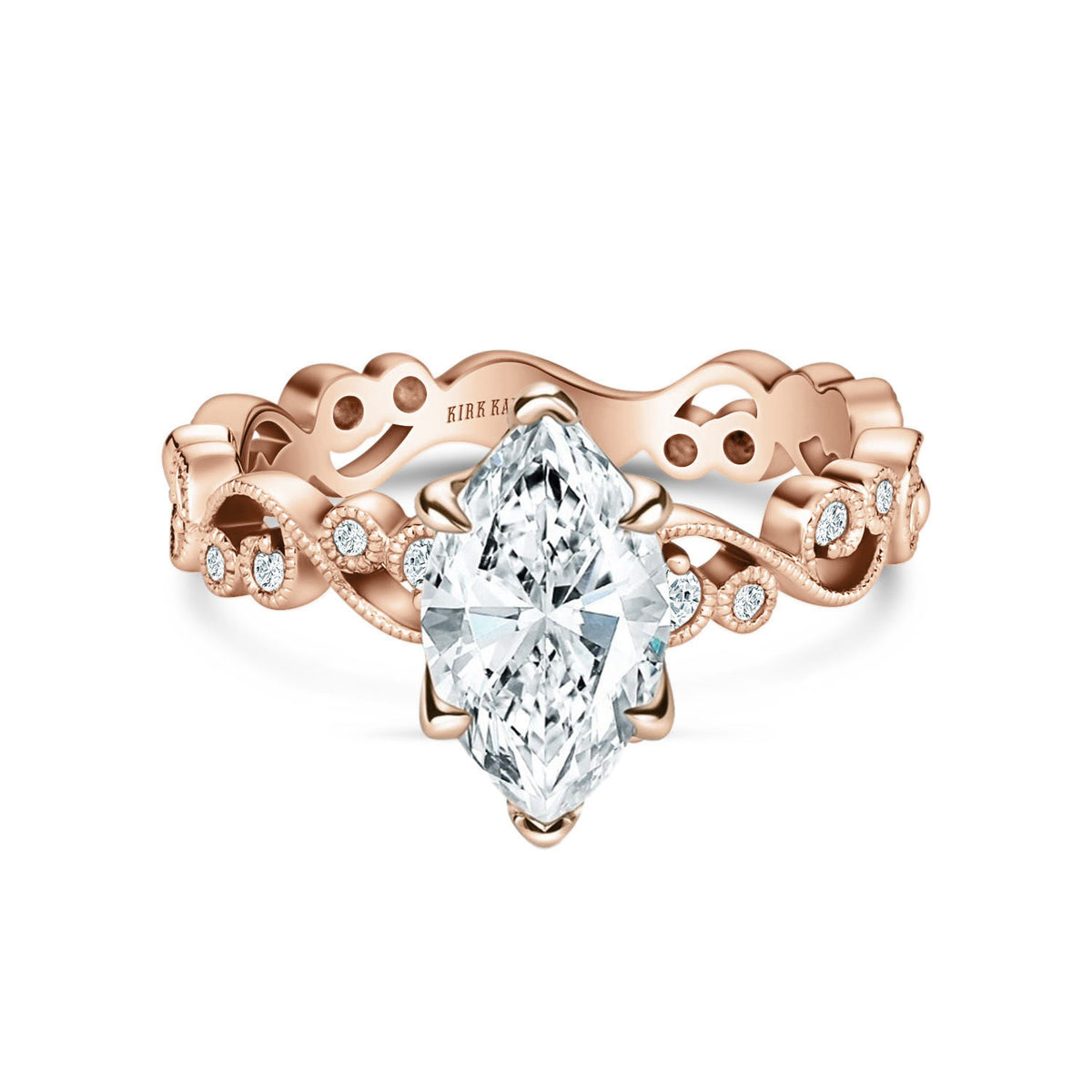 Lace Milgrain Diamond Solitaire Engagement Ring