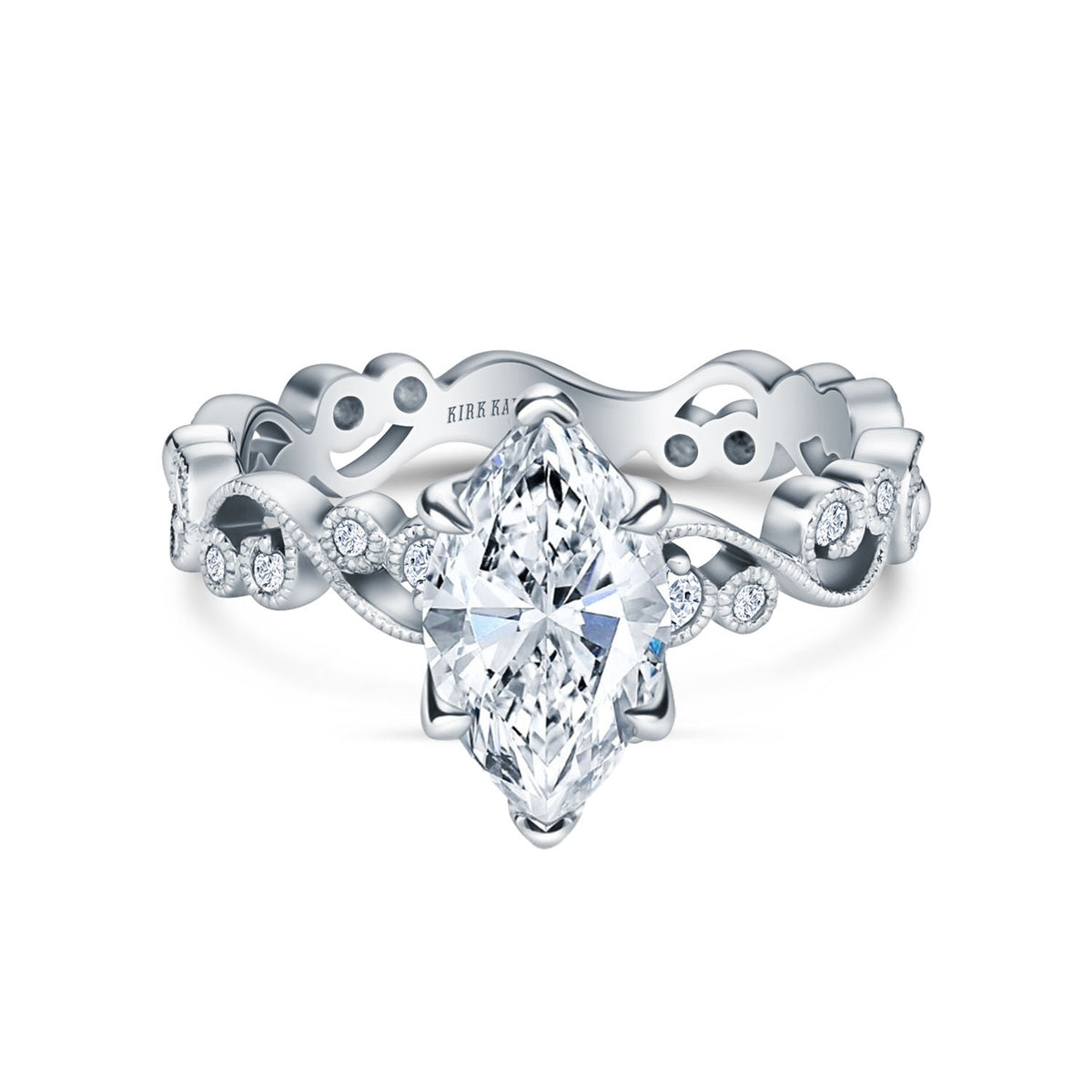 Lace Milgrain Diamond Solitaire Engagement Ring