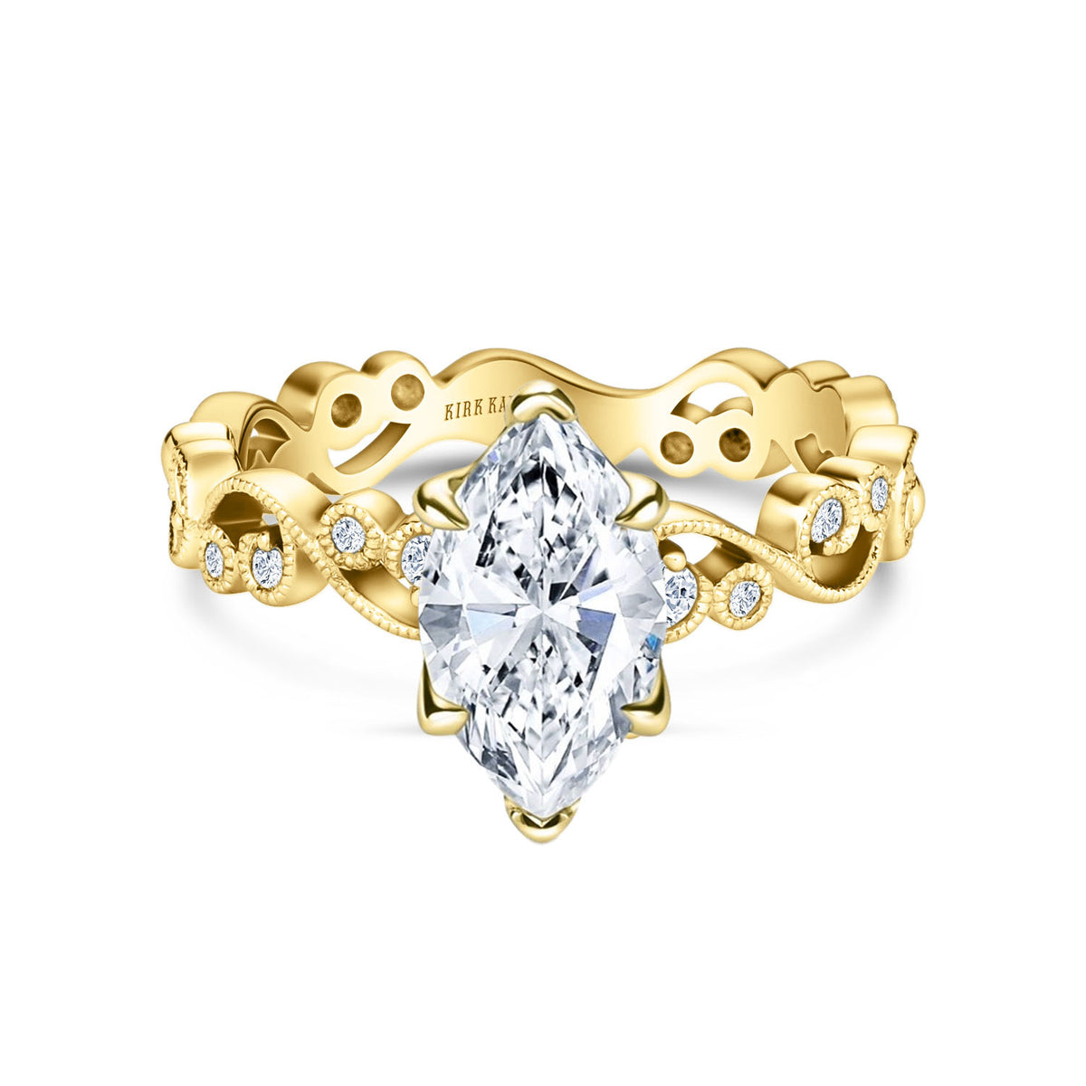Lace Milgrain Diamond Solitaire Engagement Ring
