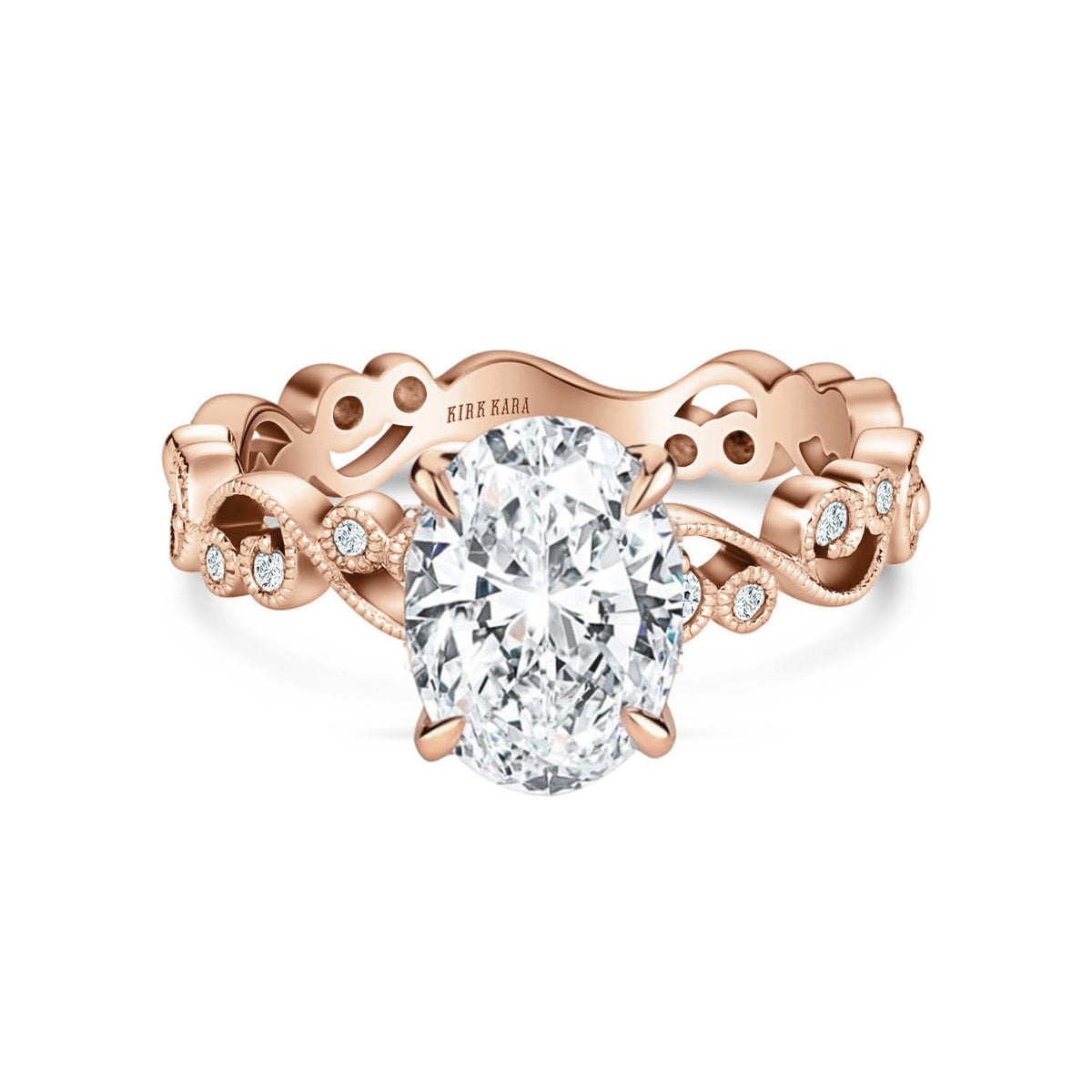 Lace Milgrain Diamond Solitaire Engagement Ring
