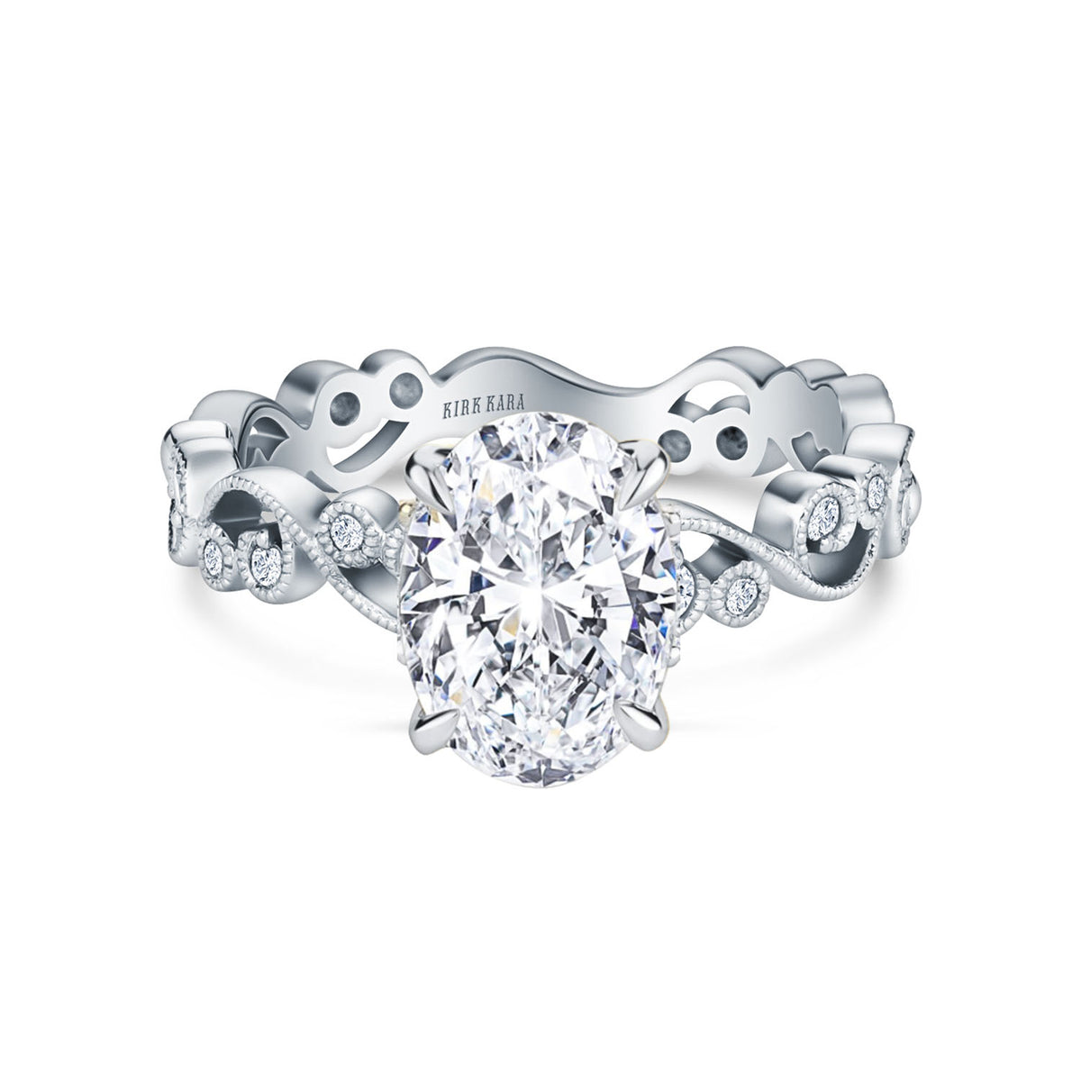 Lace Milgrain Diamond Solitaire Engagement Ring