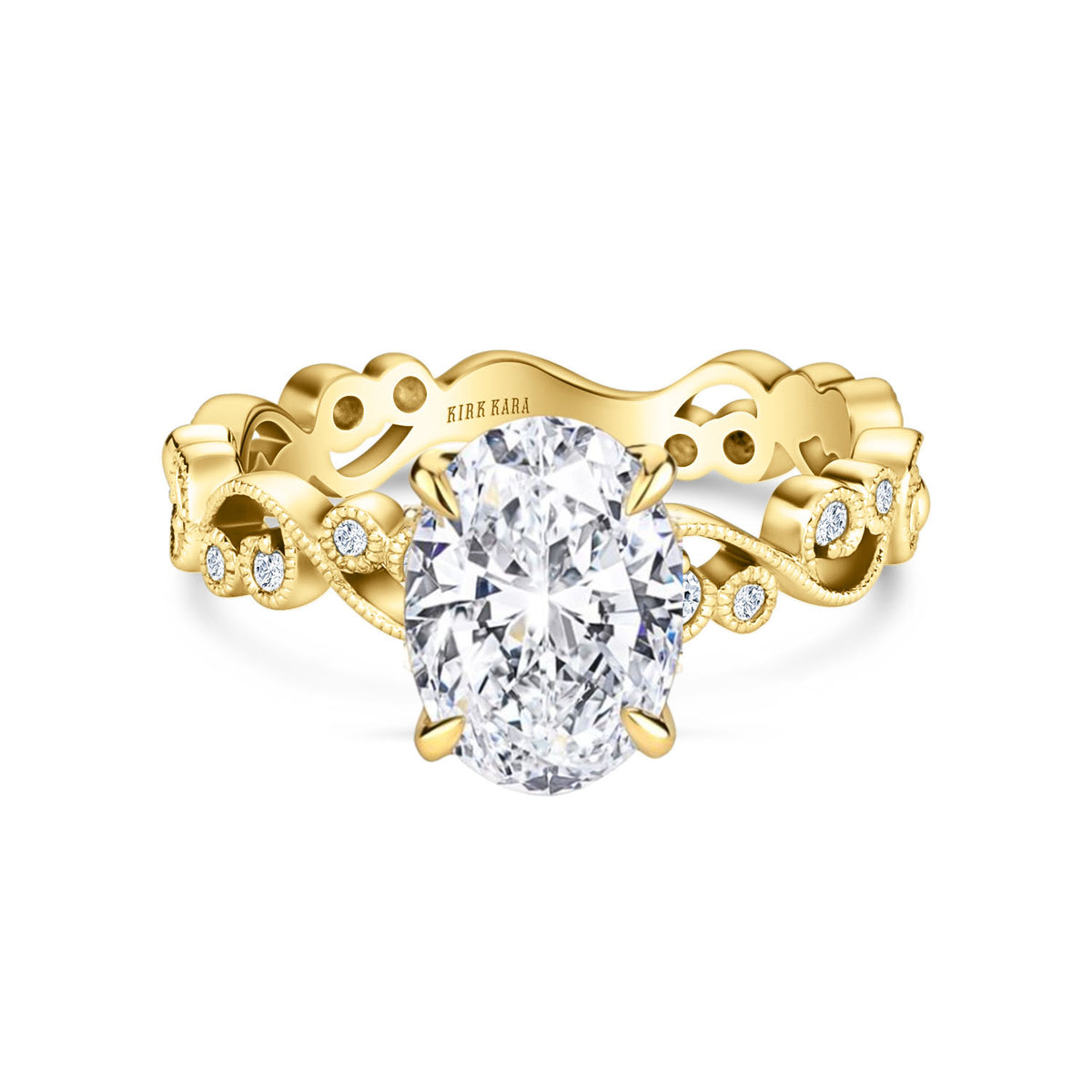 Lace Milgrain Diamond Solitaire Engagement Ring
