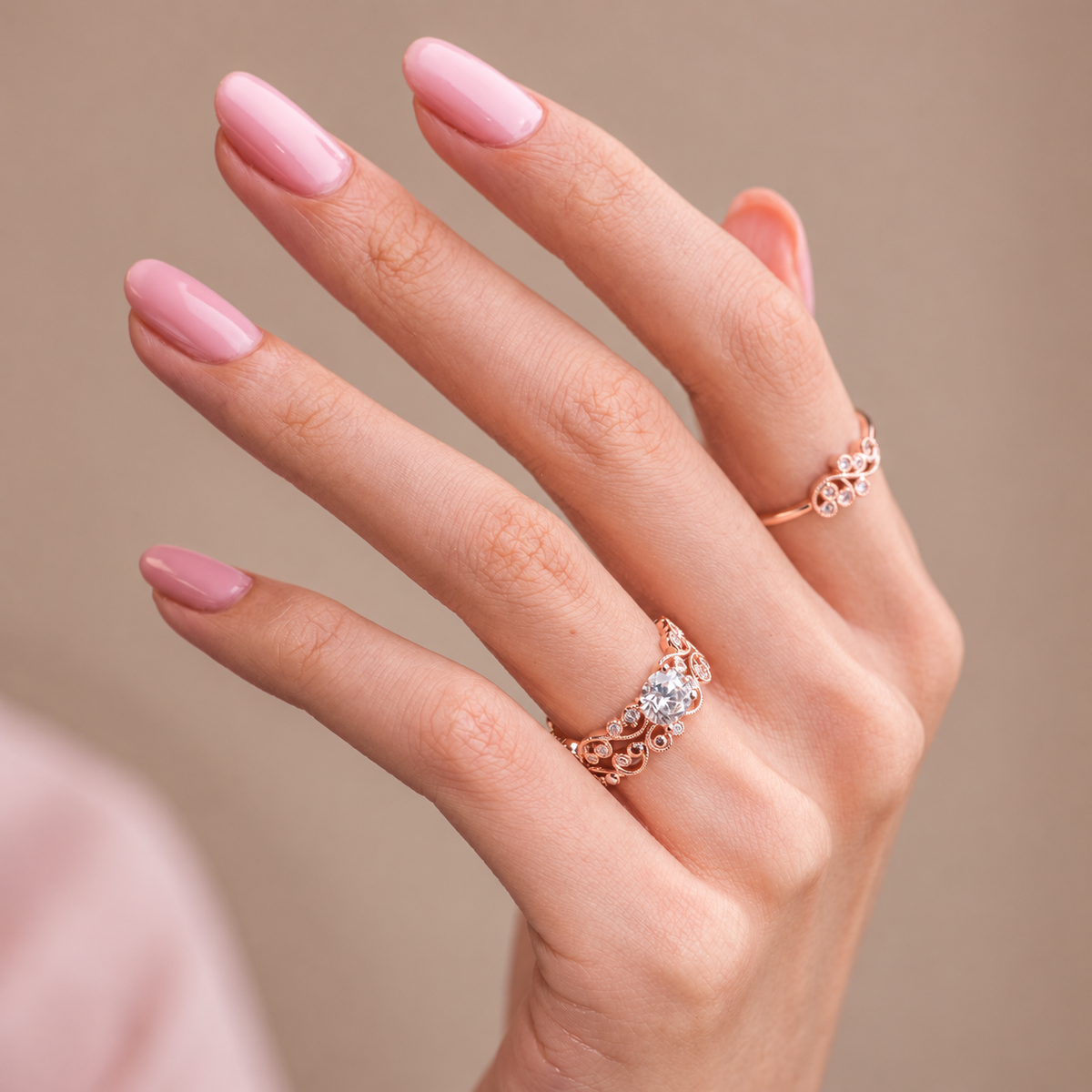 Lace Milgrain Diamond Solitaire Engagement Ring