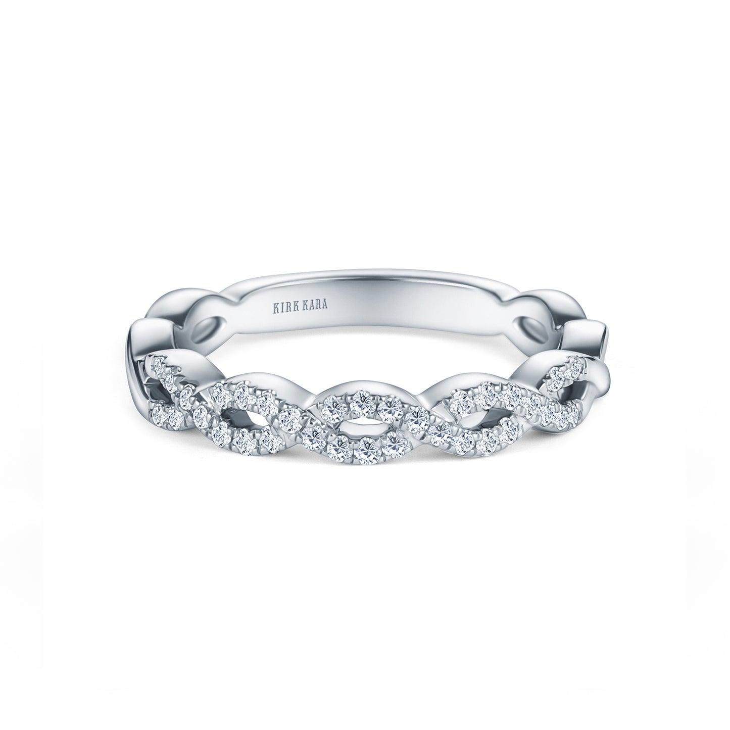 Twisted Prong Set Diamond Wedding Band