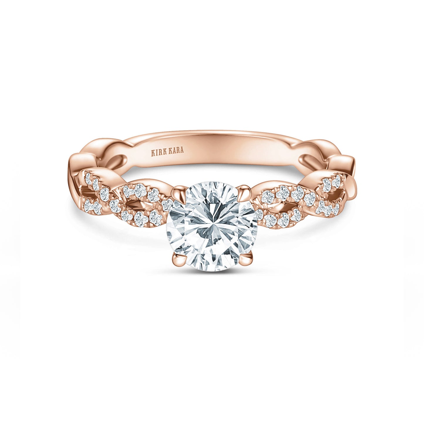 Twisted Prong Set Diamond Engagement Ring