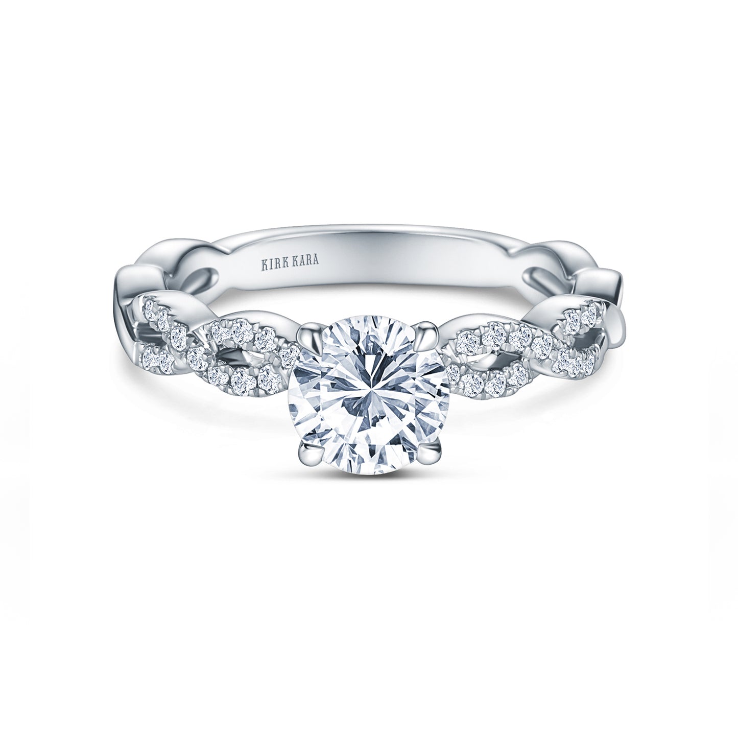 Twisted Prong Set Diamond Engagement Ring