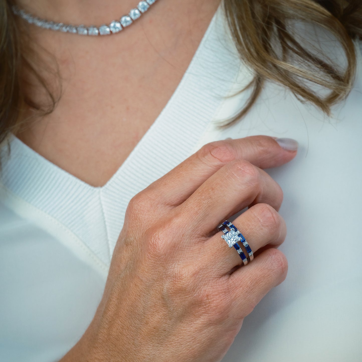 Pink Sapphire Baguette Diamond Engagement Ring