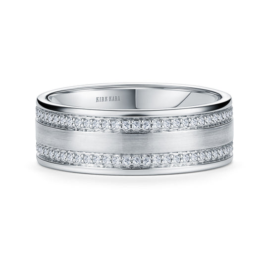 Diamond Eternity Satin Wedding Band, 7.5mm