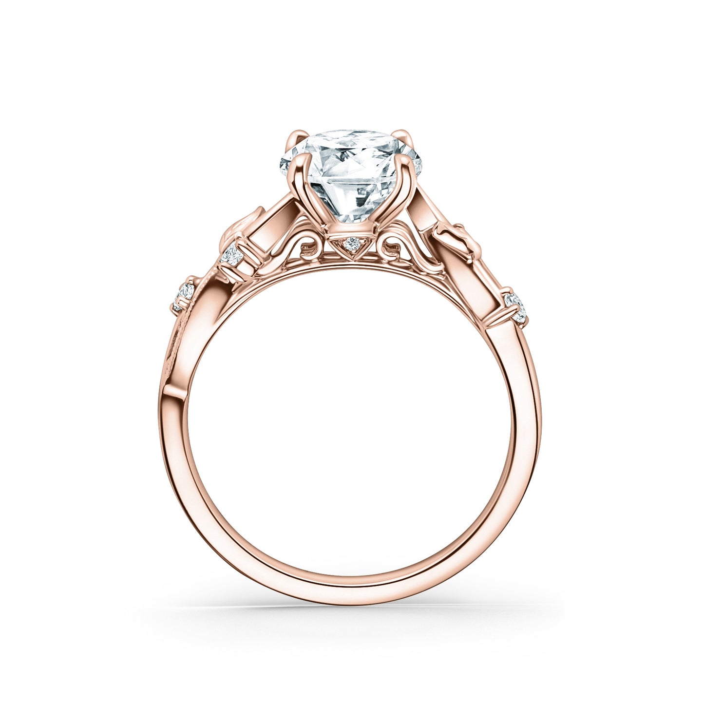 Diamond Twig Cathedral Engagement Ring