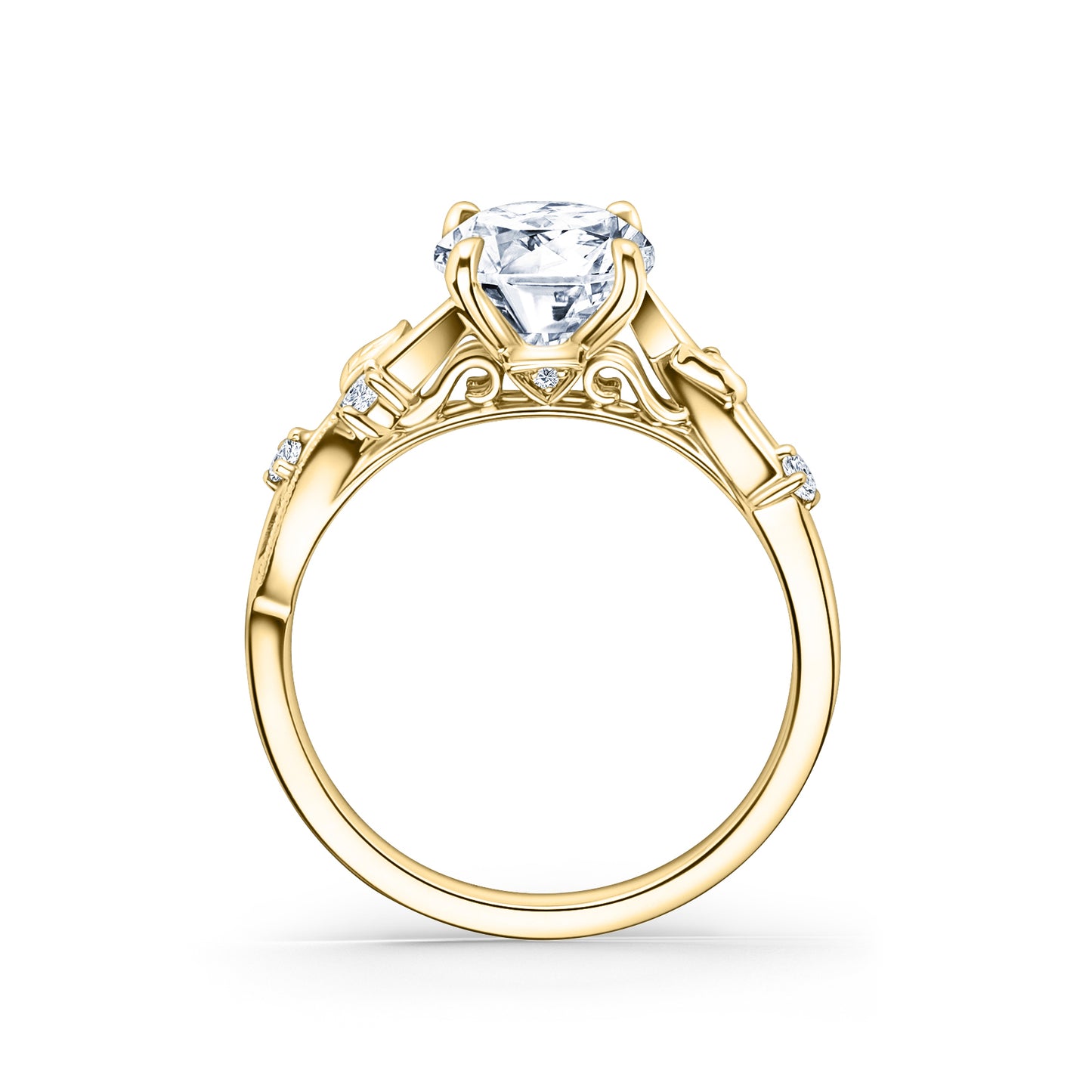 Diamond Twig Cathedral Engagement Ring